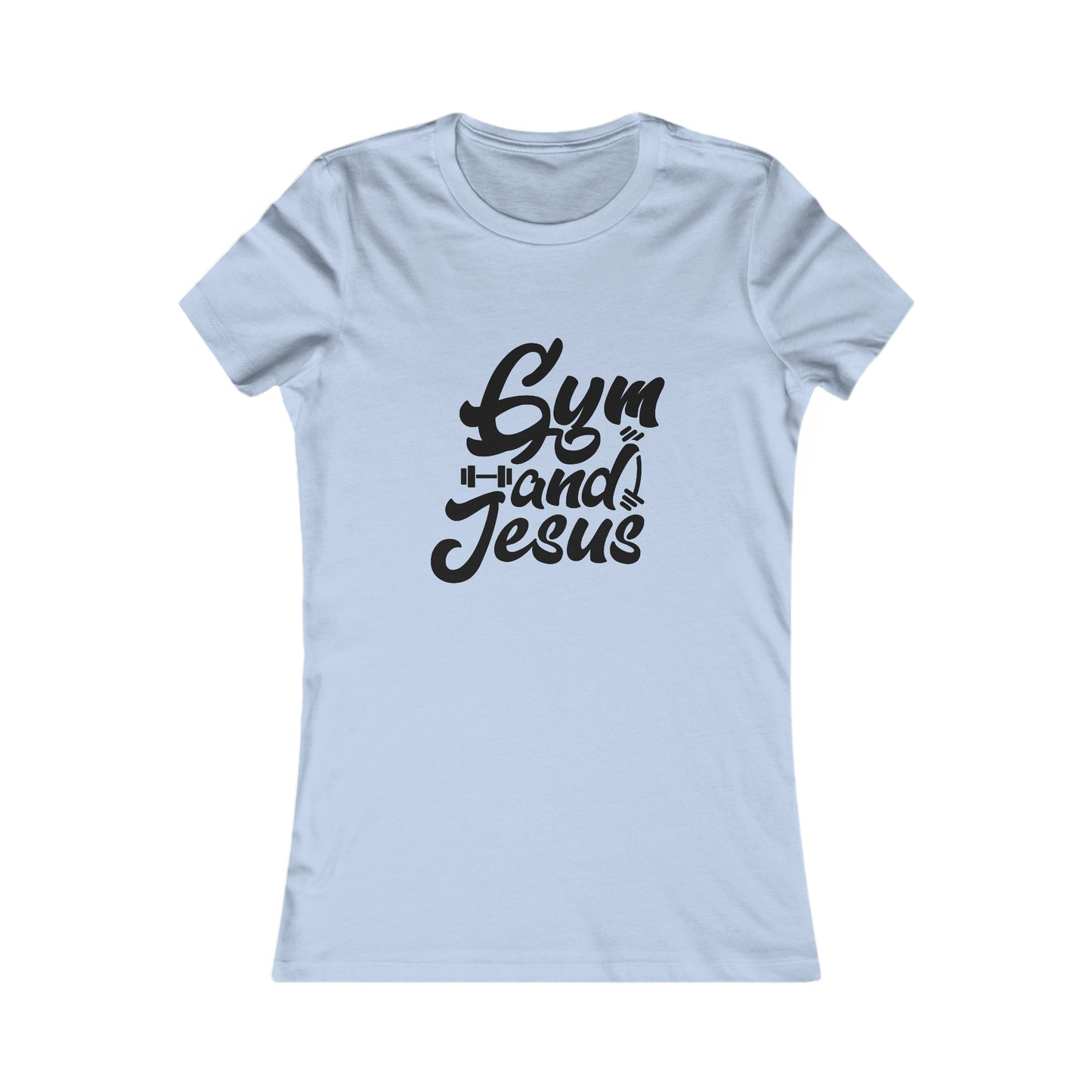 Gym and Jesus Women's Fitted Tshirt (Black Logo) - Sweet Baby Jeez Teez
