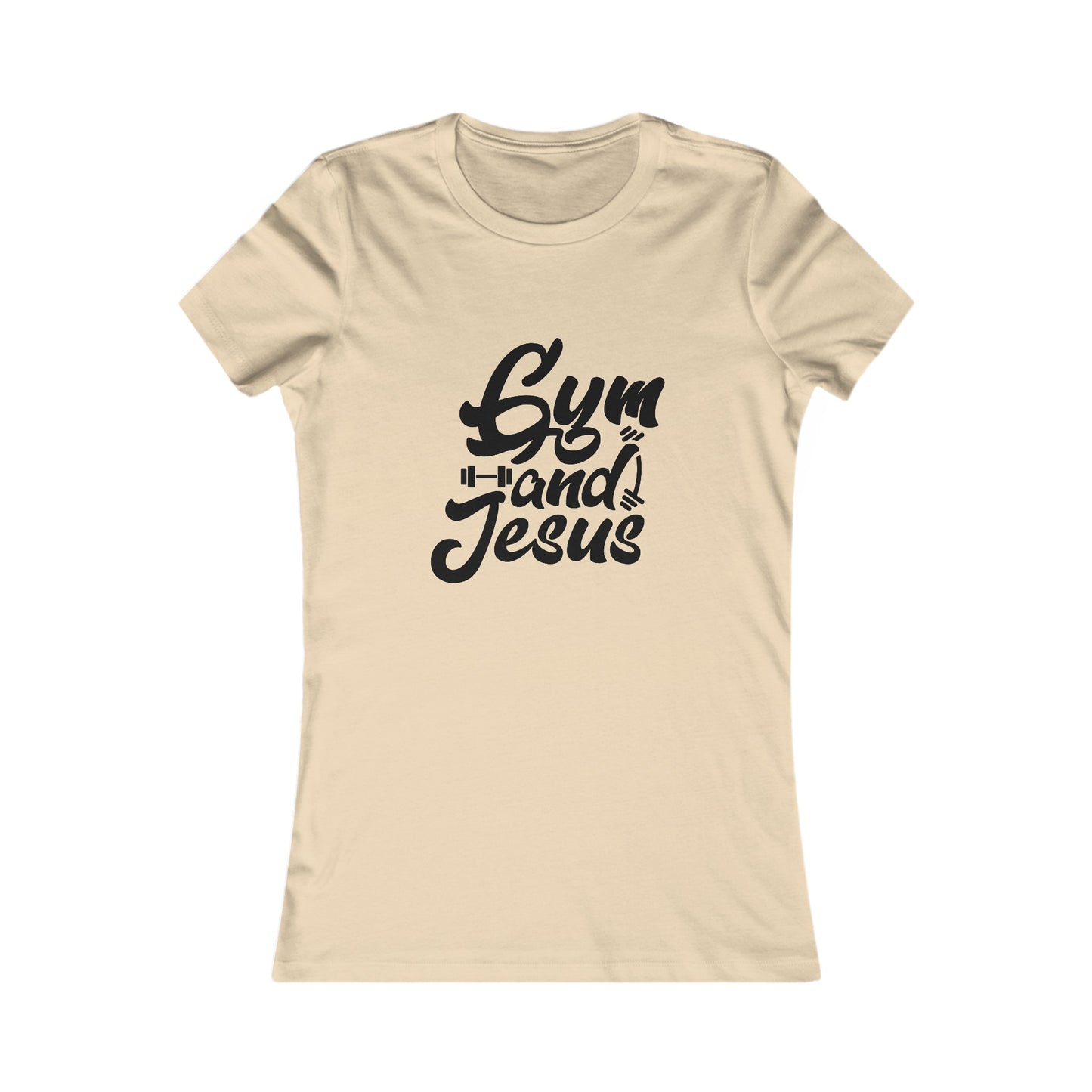 Gym and Jesus Women's Fitted Tshirt (Black Logo) - Sweet Baby Jeez Teez