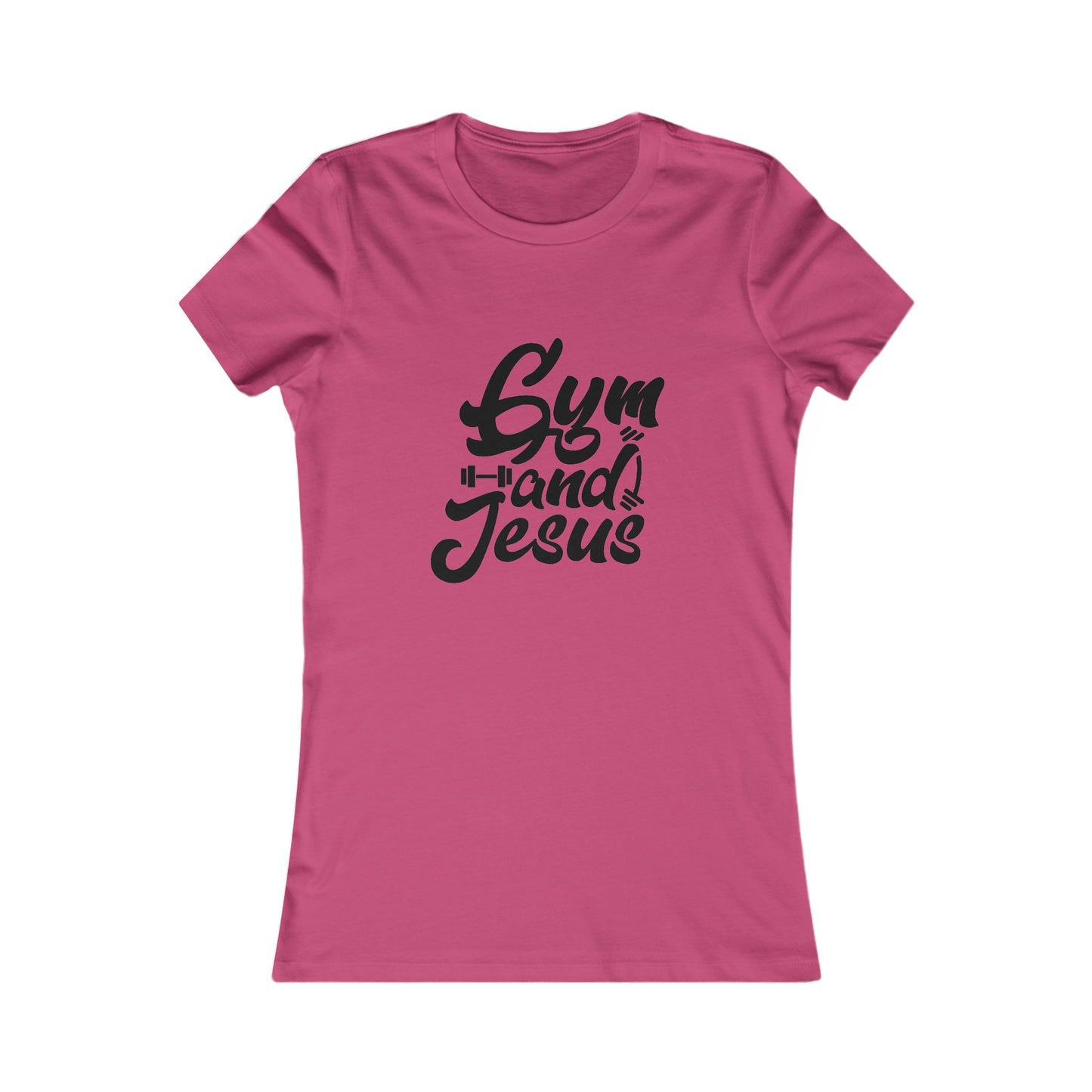 Gym and Jesus Women's Fitted Tshirt (Black Logo) - Sweet Baby Jeez Teez