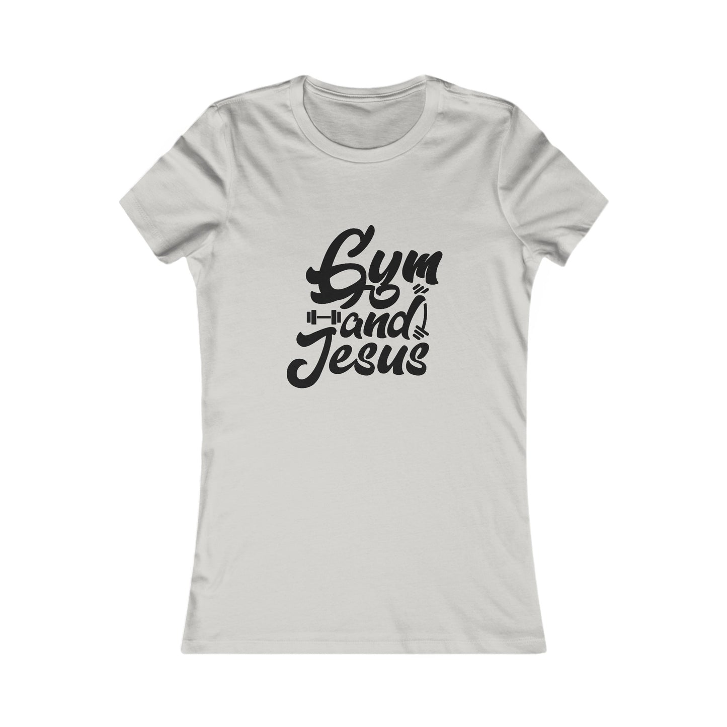 Gym and Jesus Women's Fitted Tshirt (Black Logo) - Sweet Baby Jeez Teez