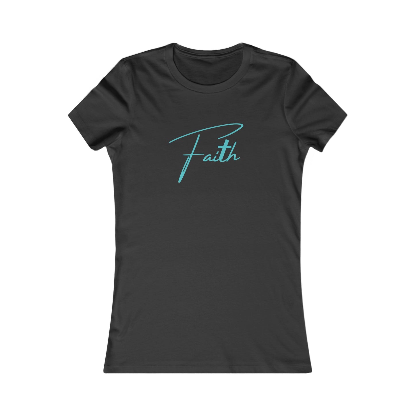 Cross-ed T Faith Women's Tshirt (Teal Logo) - Sweet Baby Jeez Teez