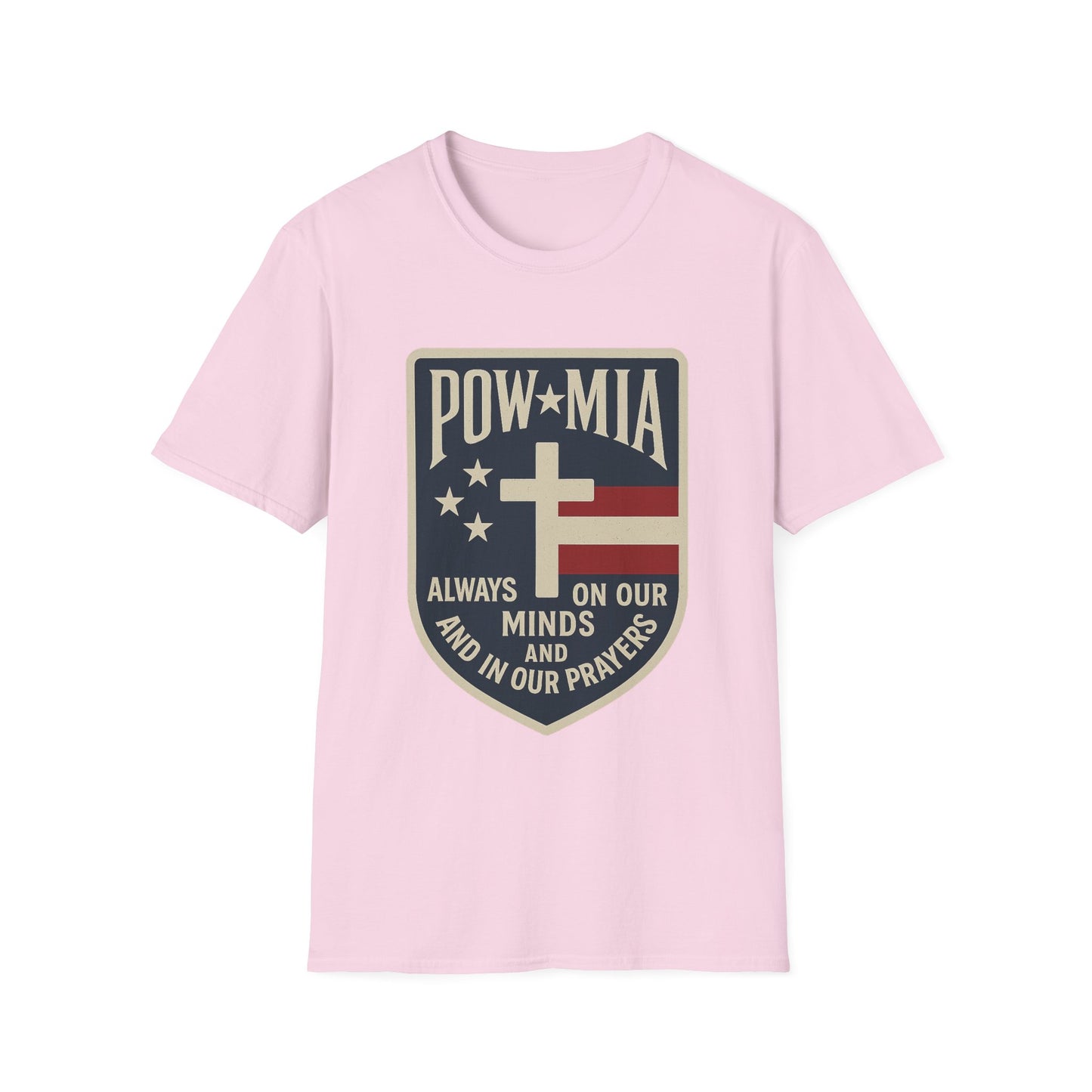 "POW MIA Thoughts & Prayers" Tribute Military Support Softstyle T-Shirt