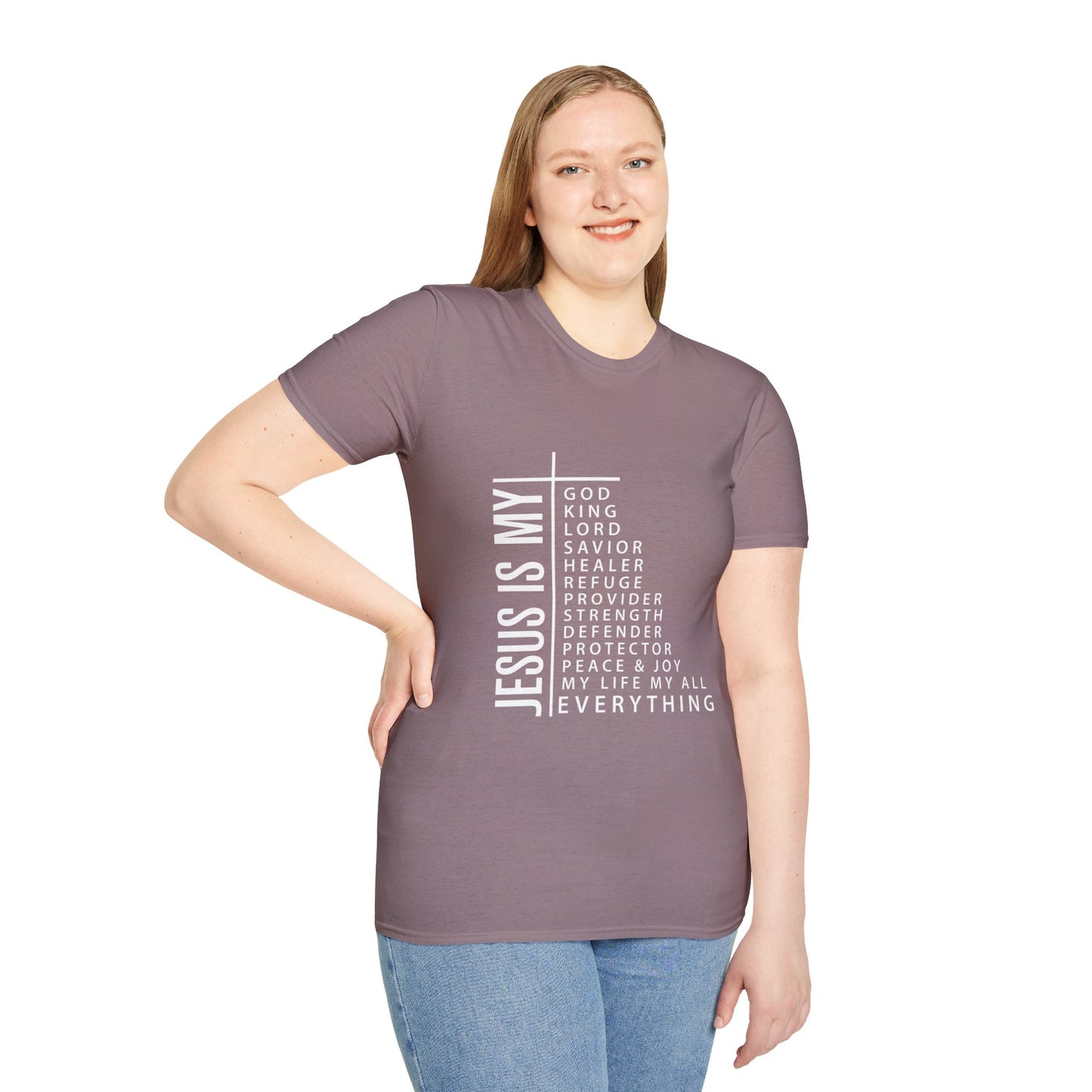 Jesus is My Women's Relaxed/Plus Tshirt (White Logo) - Sweet Baby Jeez Teez