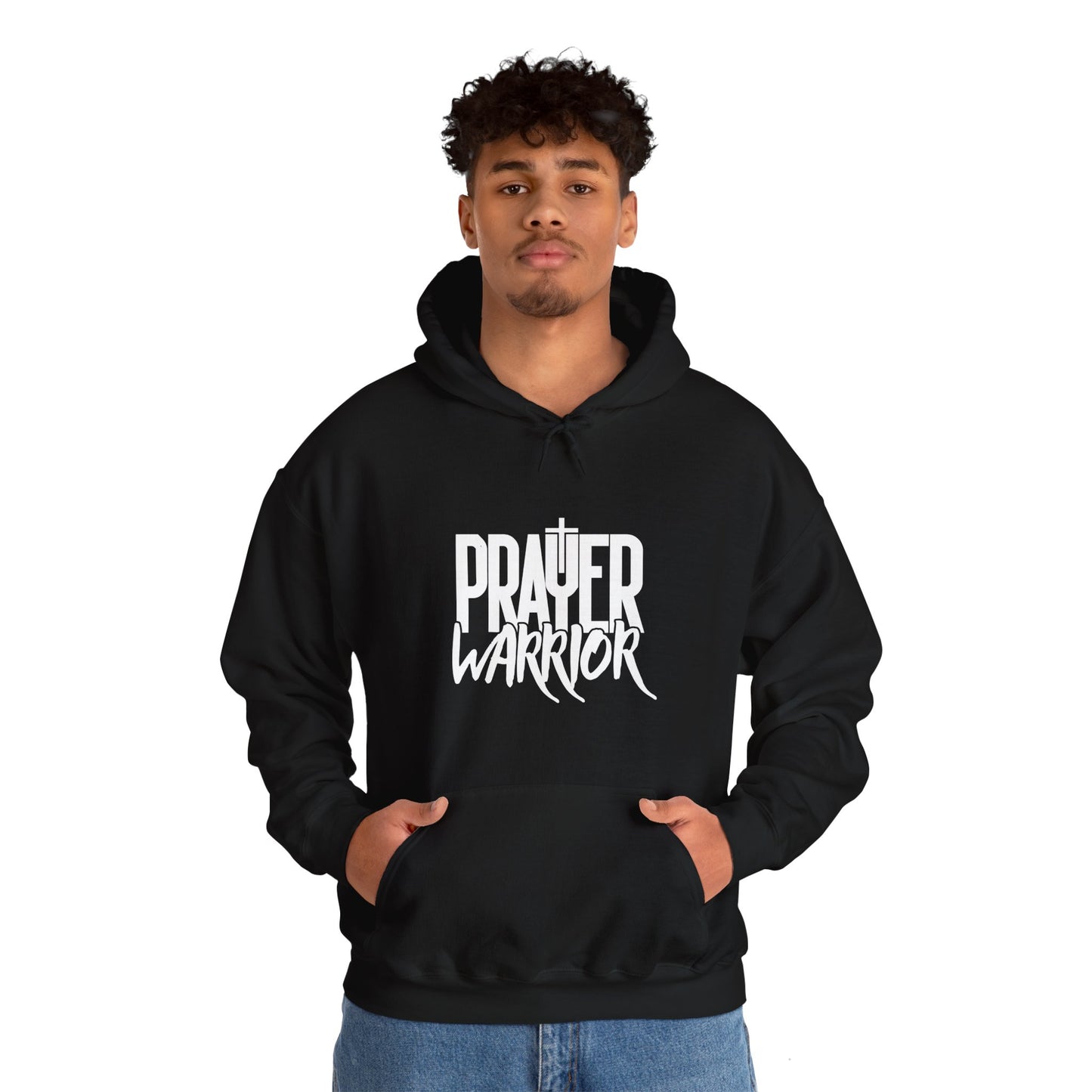 Prayer Warrior Men's Sweatshirt (White Logo) - Sweet Baby Jeez Teez