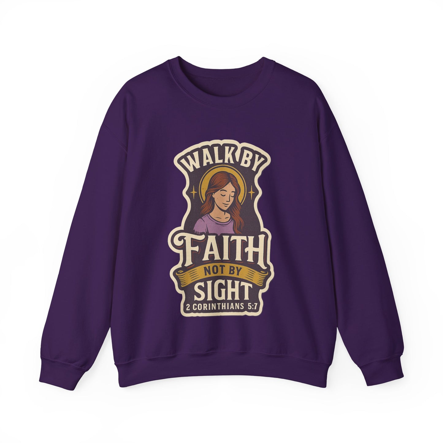 "Walk by Faith" Bible Verse Christian Inspirational Sweatshirt