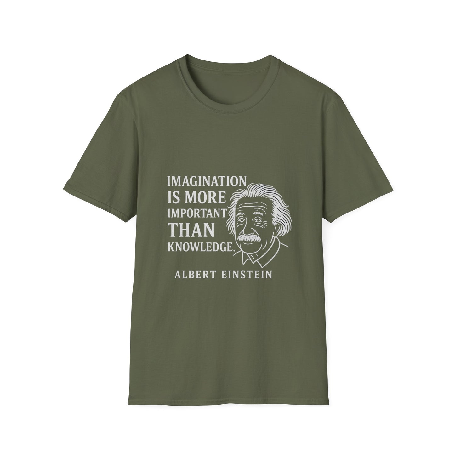 "Imagination" Einstein Quote Unisex Softstyle T-Shirt (IW Logo)