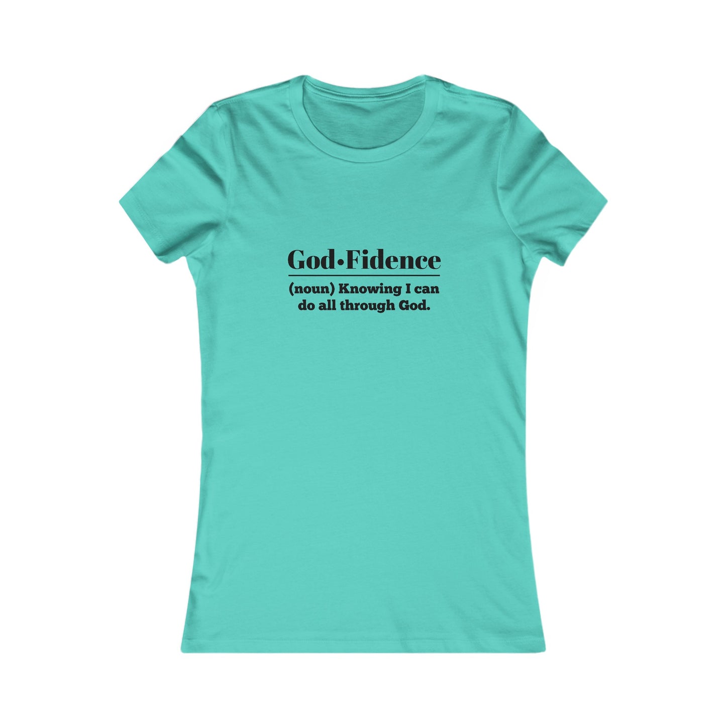 God-fidence Women's Fitted Tshirt (Black Logo) - Sweet Baby Jeez Teez