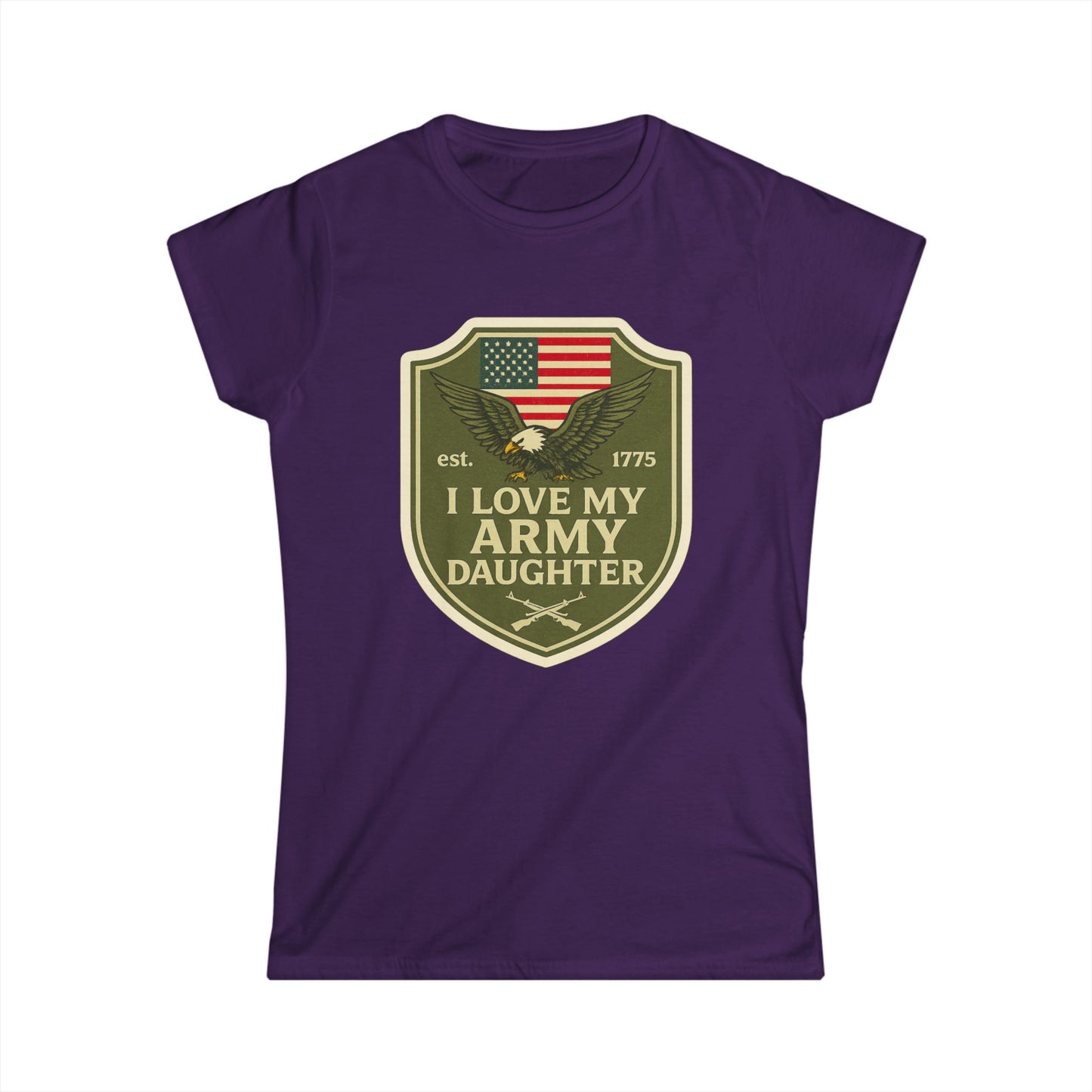 "I Love My Army Daughter" Patriotic Women's Fitted T-Shirt for Army Military Mom