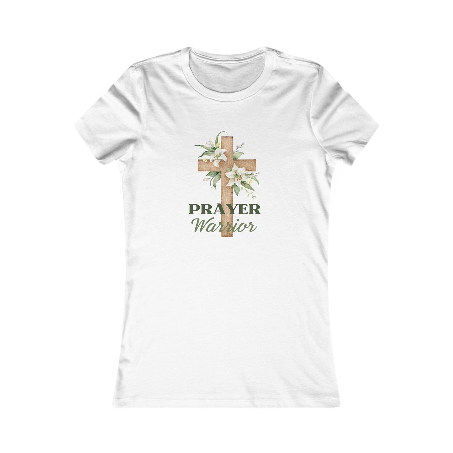 Prayer Warrior Women's Fitted Tshirt (Lillies Logo) - Sweet Baby Jeez Teez
