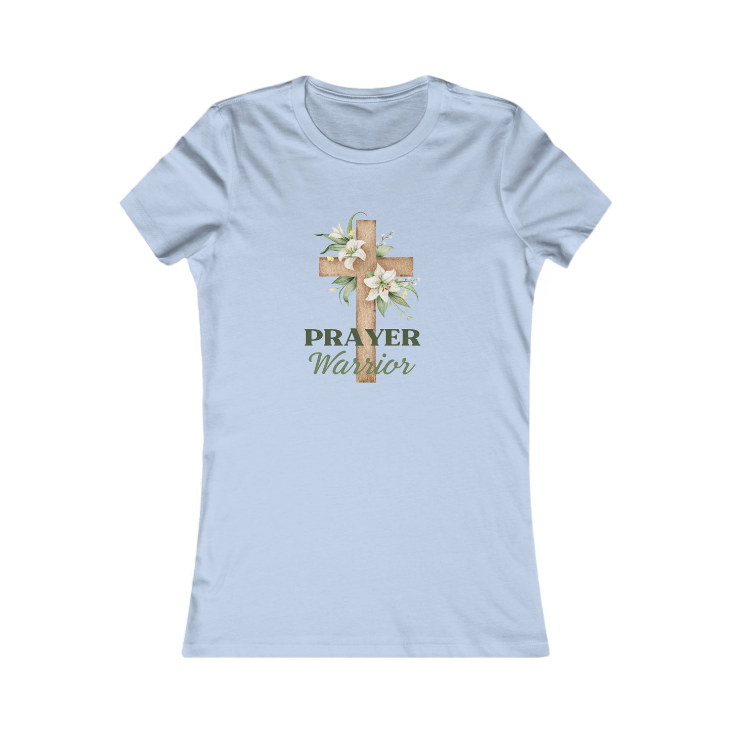 Prayer Warrior Women's Fitted Tshirt (Lillies Logo) - Sweet Baby Jeez Teez