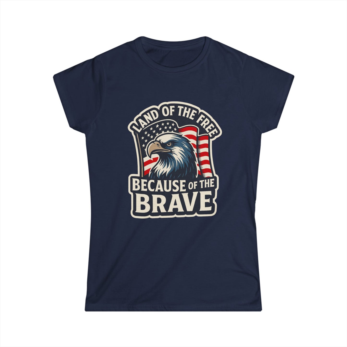 "Land of the Free" Patriotic Eagle Women's T-Shirt (American Flag)
