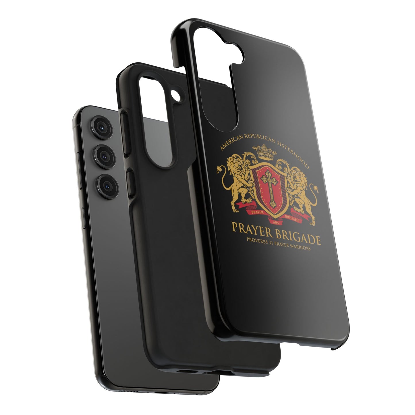 ARS Prayer Brigade Tough Phone Case (Black with Gold/Red Logo)