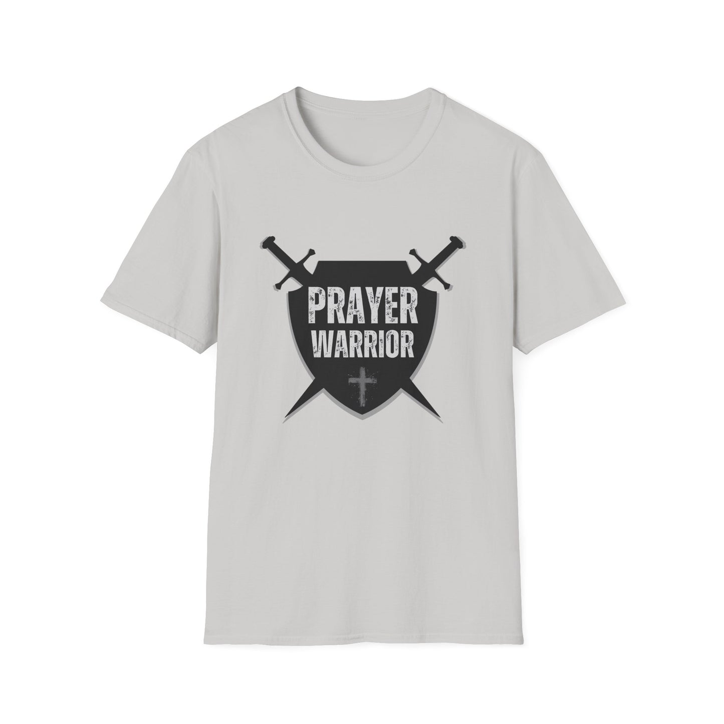 Prayer Warrior Shield Men's Tshirt (Black Logo) - Sweet Baby Jeez Teez