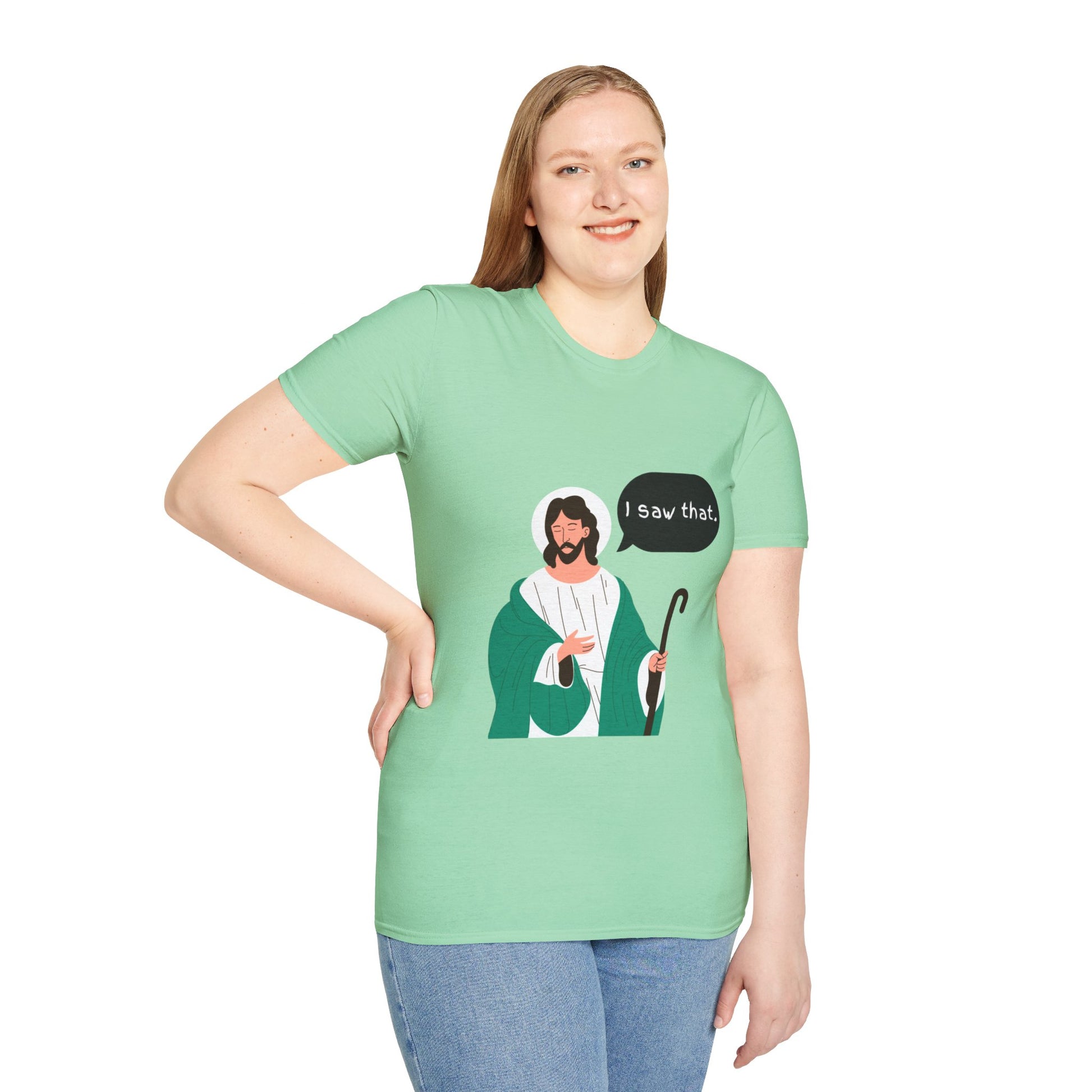I Saw That Women's Relaxed/Plus Tshirt (Cartoon Logo) - Sweet Baby Jeez Teez