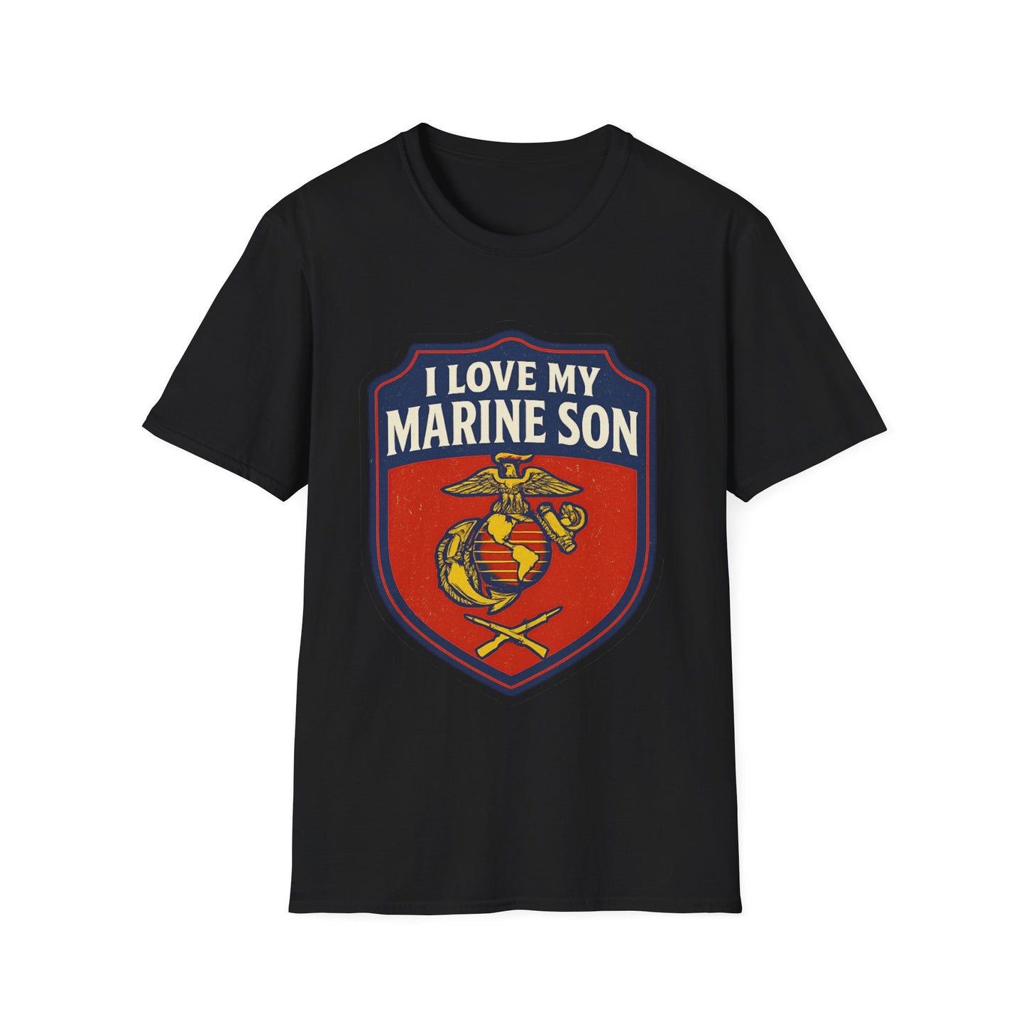 "I Love My Marine Son" Military Patriotic Softstyle Tshirt for Marine Parents