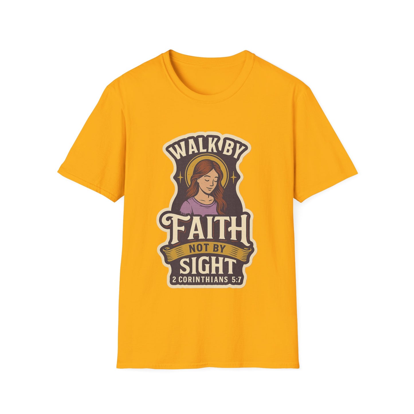 "Walk by Faith" Bible Verse Christian Inspirational Soft Tshirt
