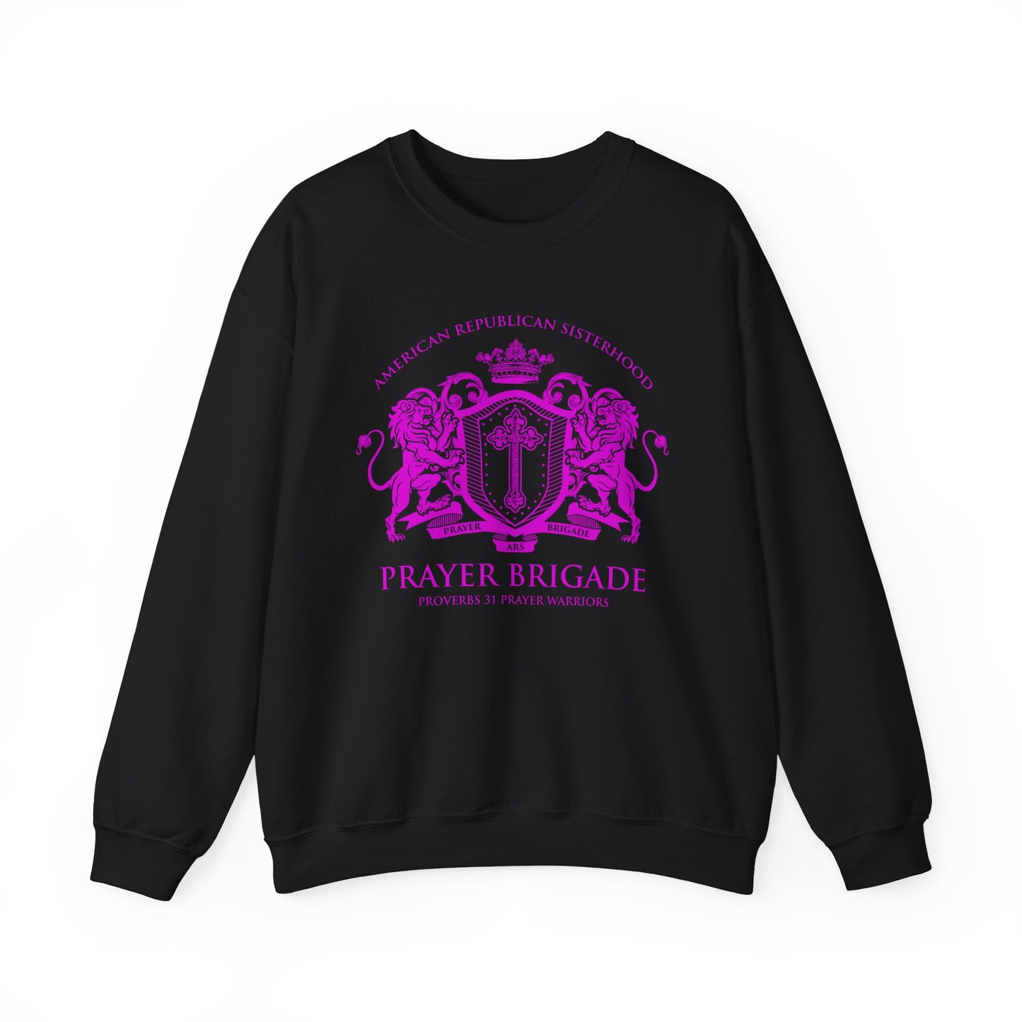 ARS Prayer Brigade Unisex Sweatshirt (Dark Gray with Hot Pink Logo)