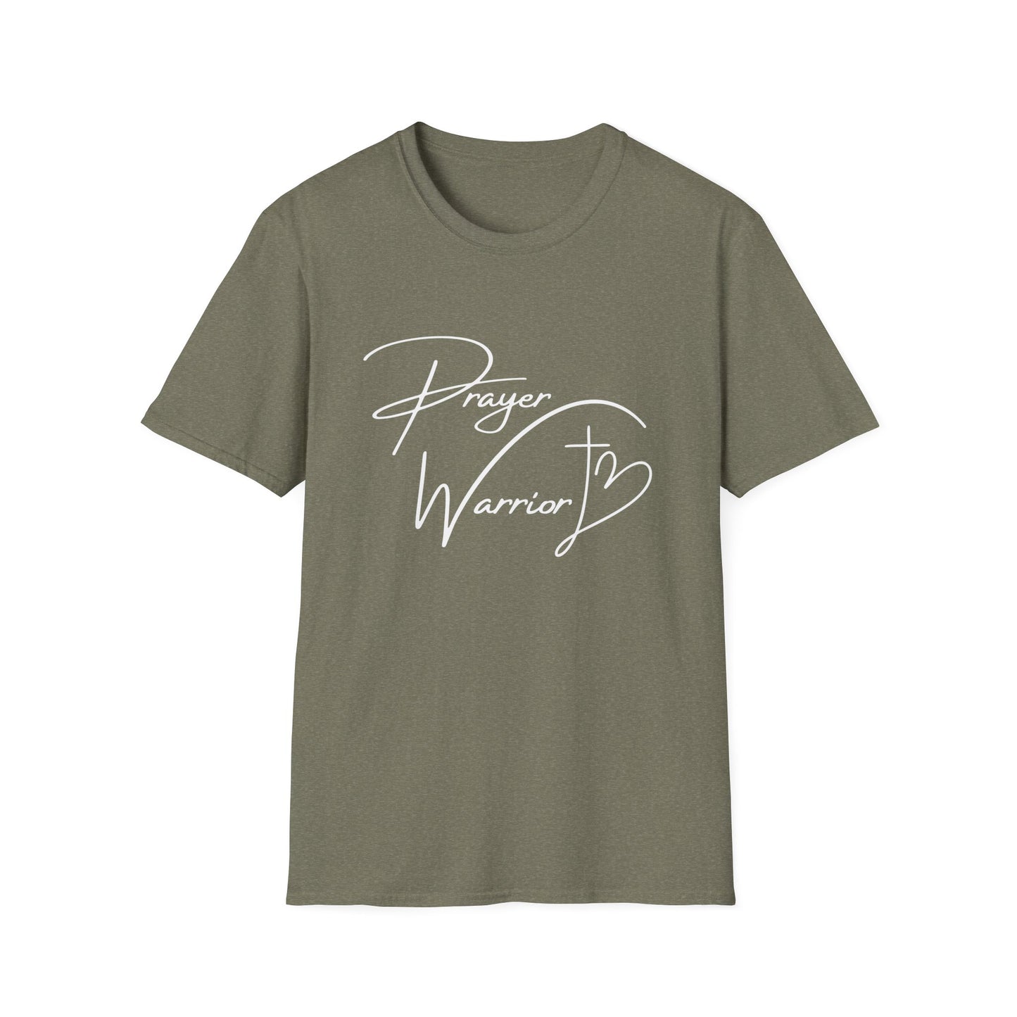 Prayer Warrior Cross Heart Women's Relaxed/Plus Tshirt (White Logo) - Sweet Baby Jeez Teez
