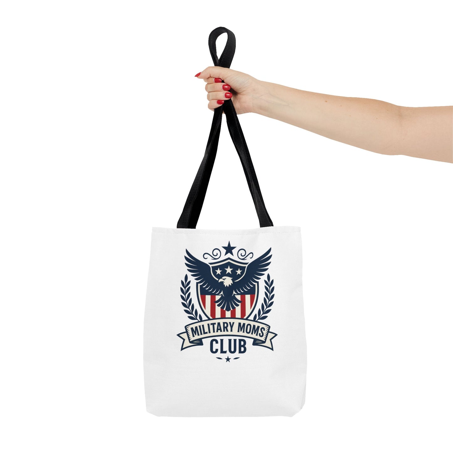 Military Moms Club Tote Bag (White with Choice of Handles)