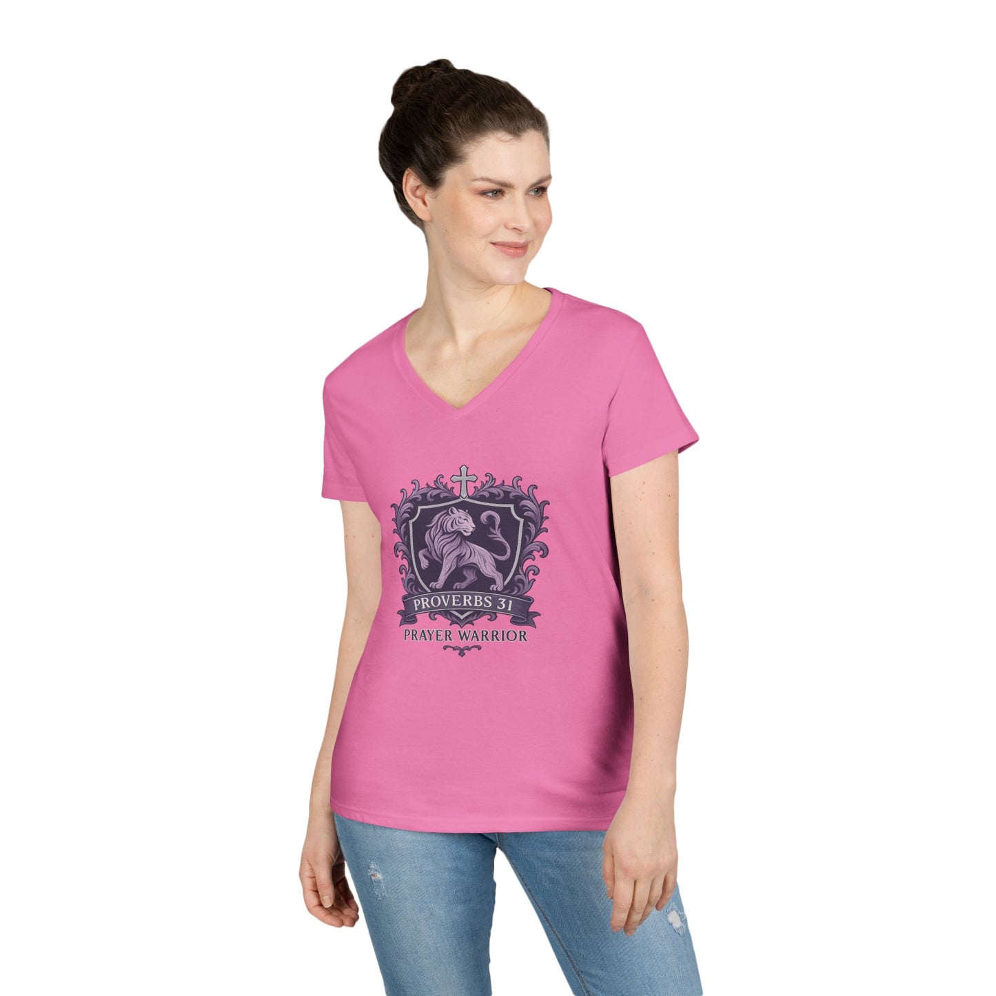 Proverbs 31 Prayer Warrior Christian Women's V-Neck T-Shirt