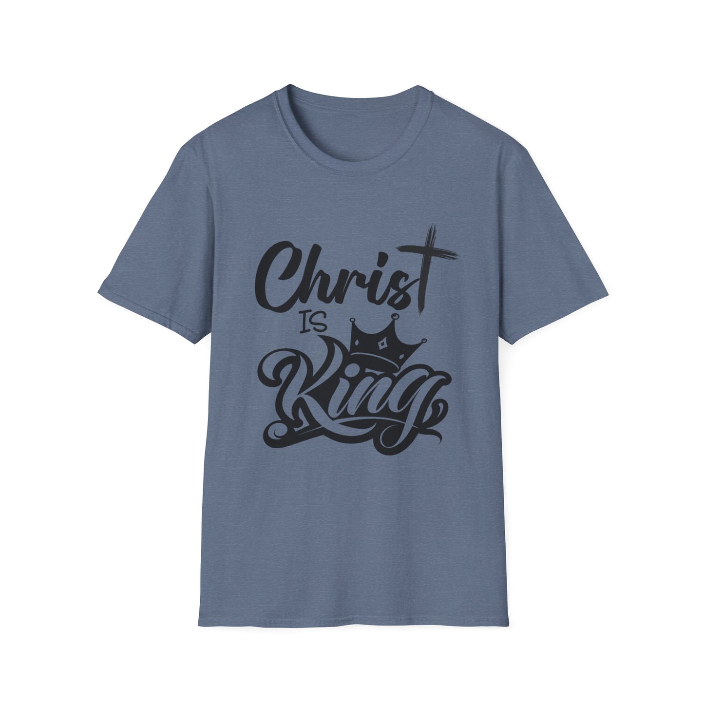 "Christ is King" Unisex Softstyle T-Shirt (Black Logo) - Sweet Baby Jeez Teez