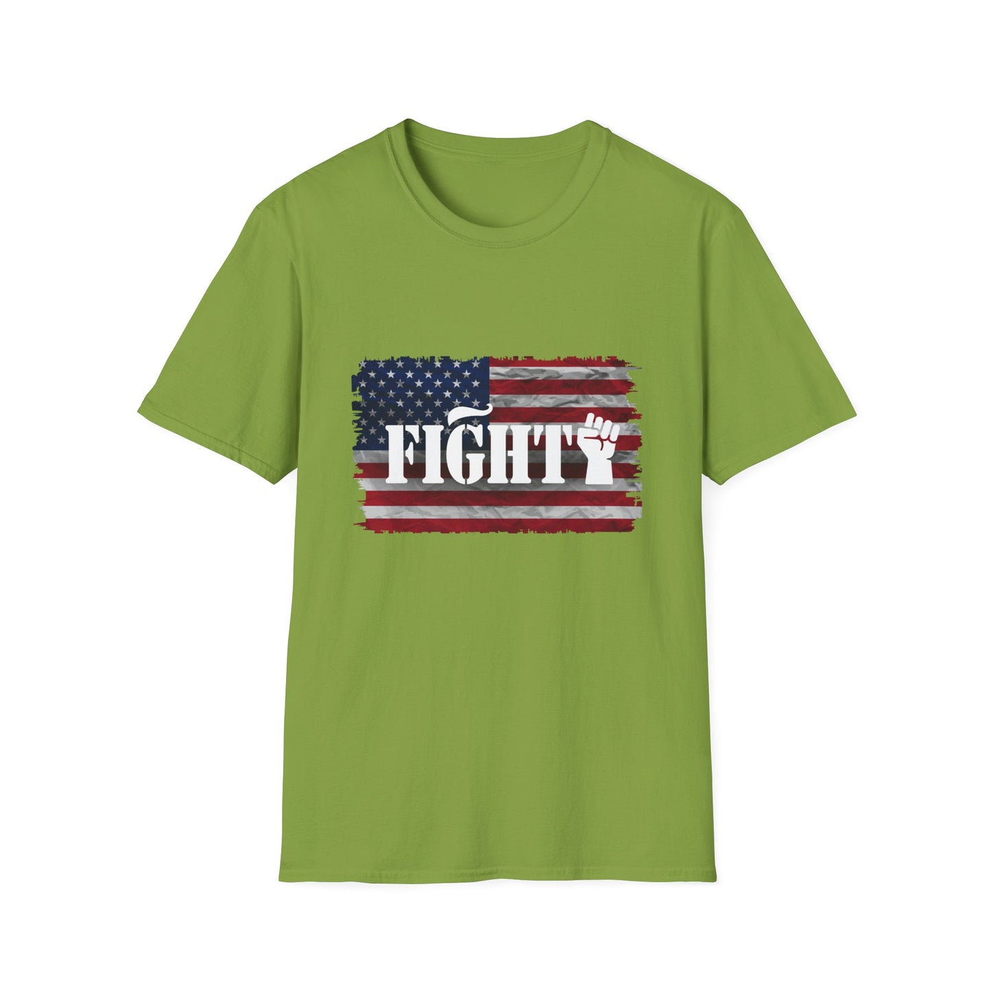 Fight Men's Tshirt (Flag Logo) - Sweet Baby Jeez Teez