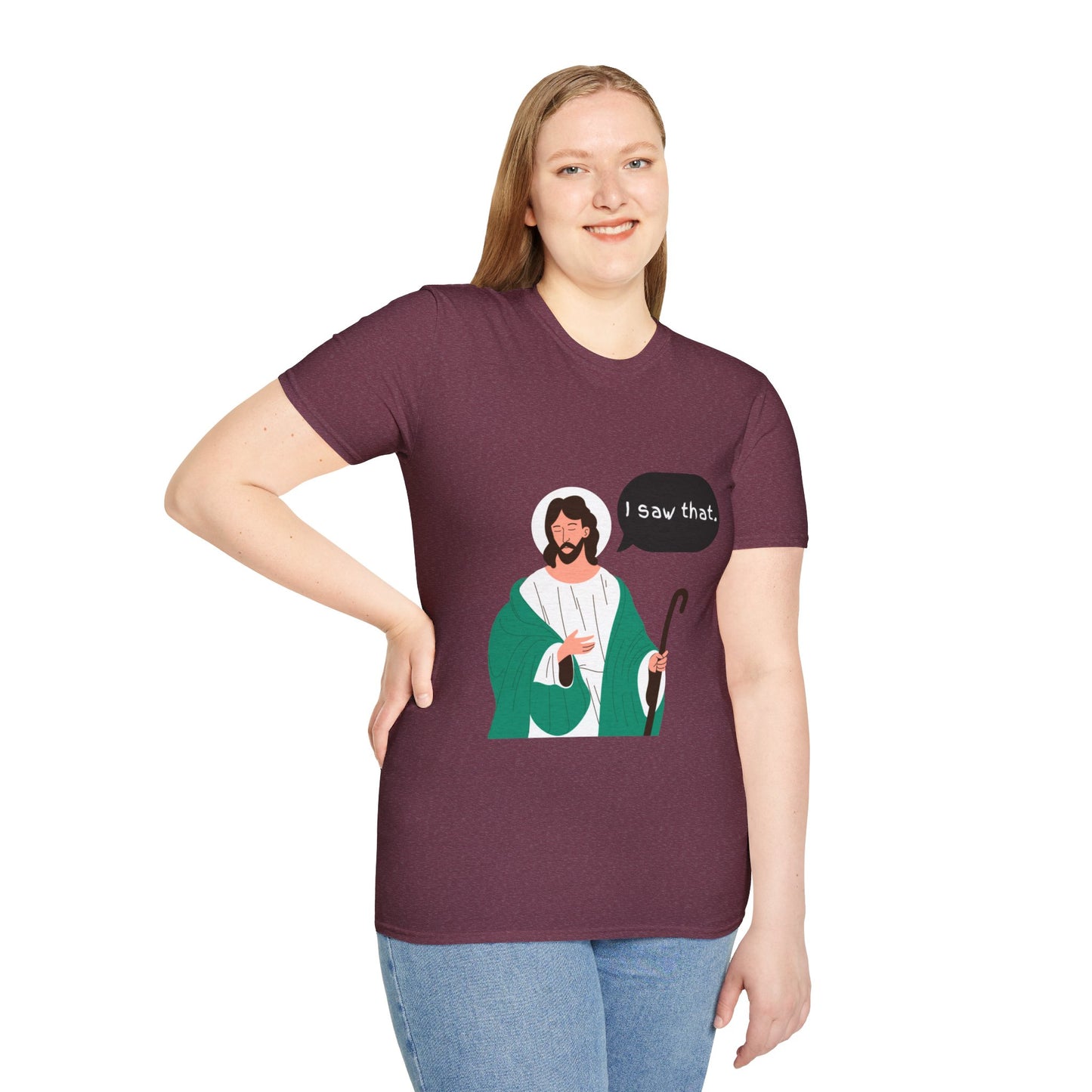 I Saw That Women's Relaxed/Plus Tshirt (Cartoon Logo) - Sweet Baby Jeez Teez