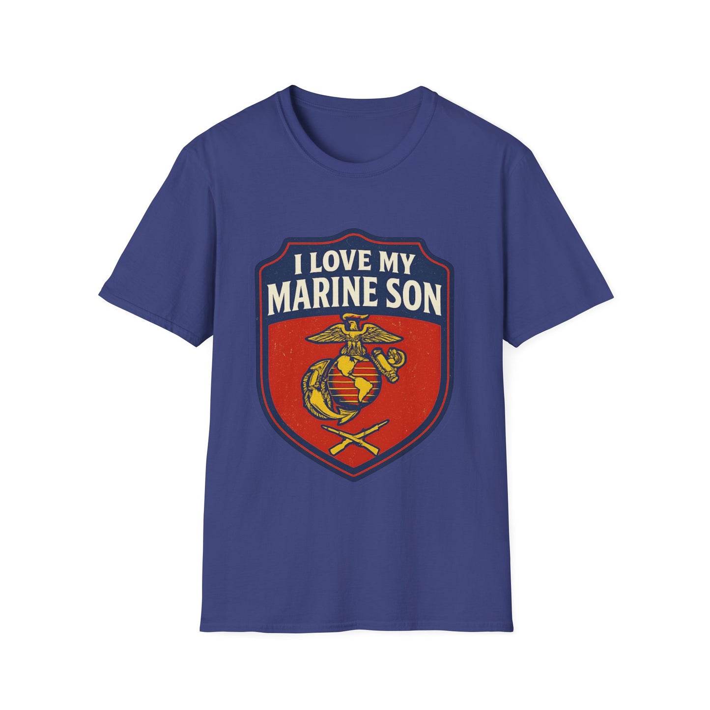"I Love My Marine Son" Military Patriotic Softstyle Tshirt for Marine Parents