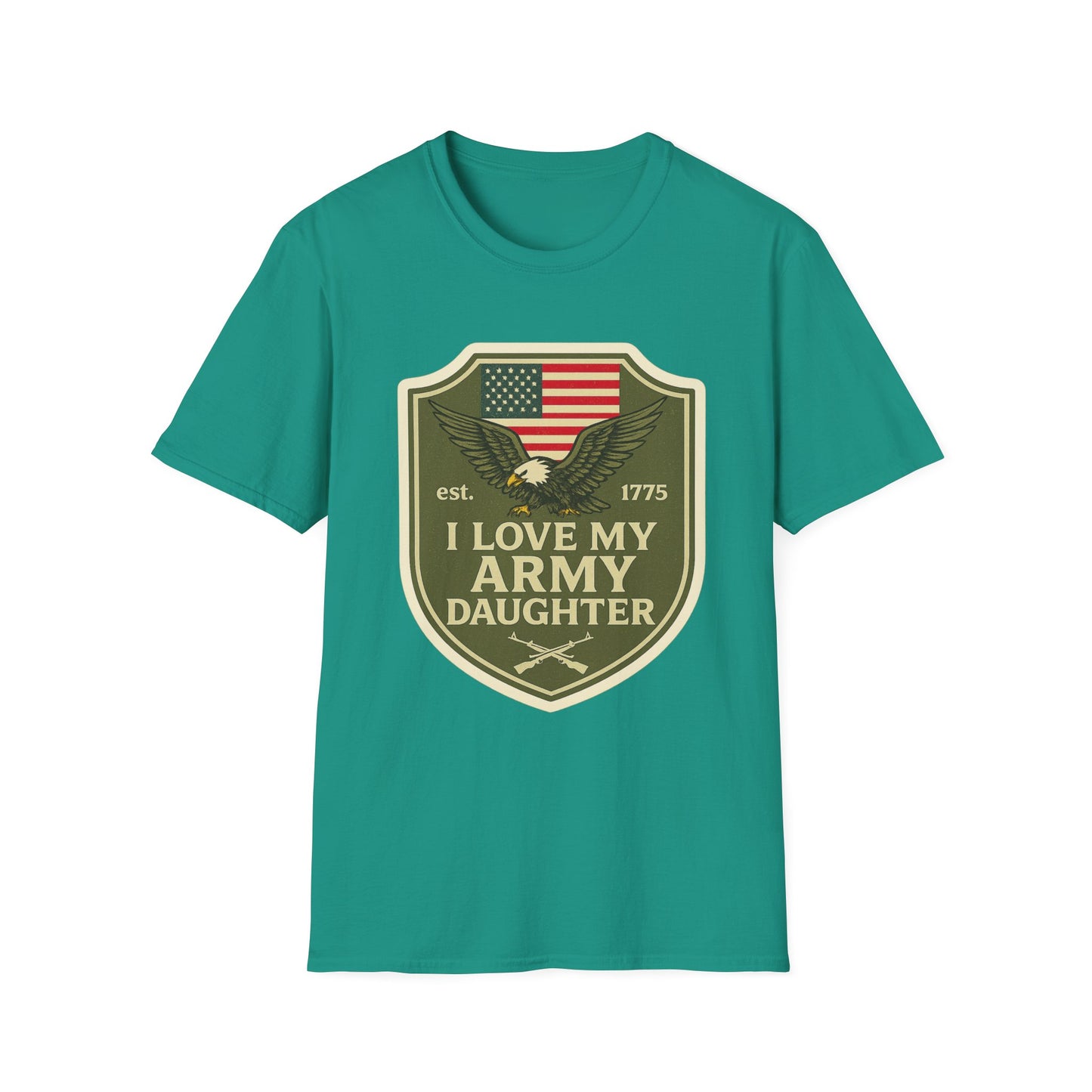 "I Love My Army Daughter" Military Support Patriotic Army Softstyle Tshirt