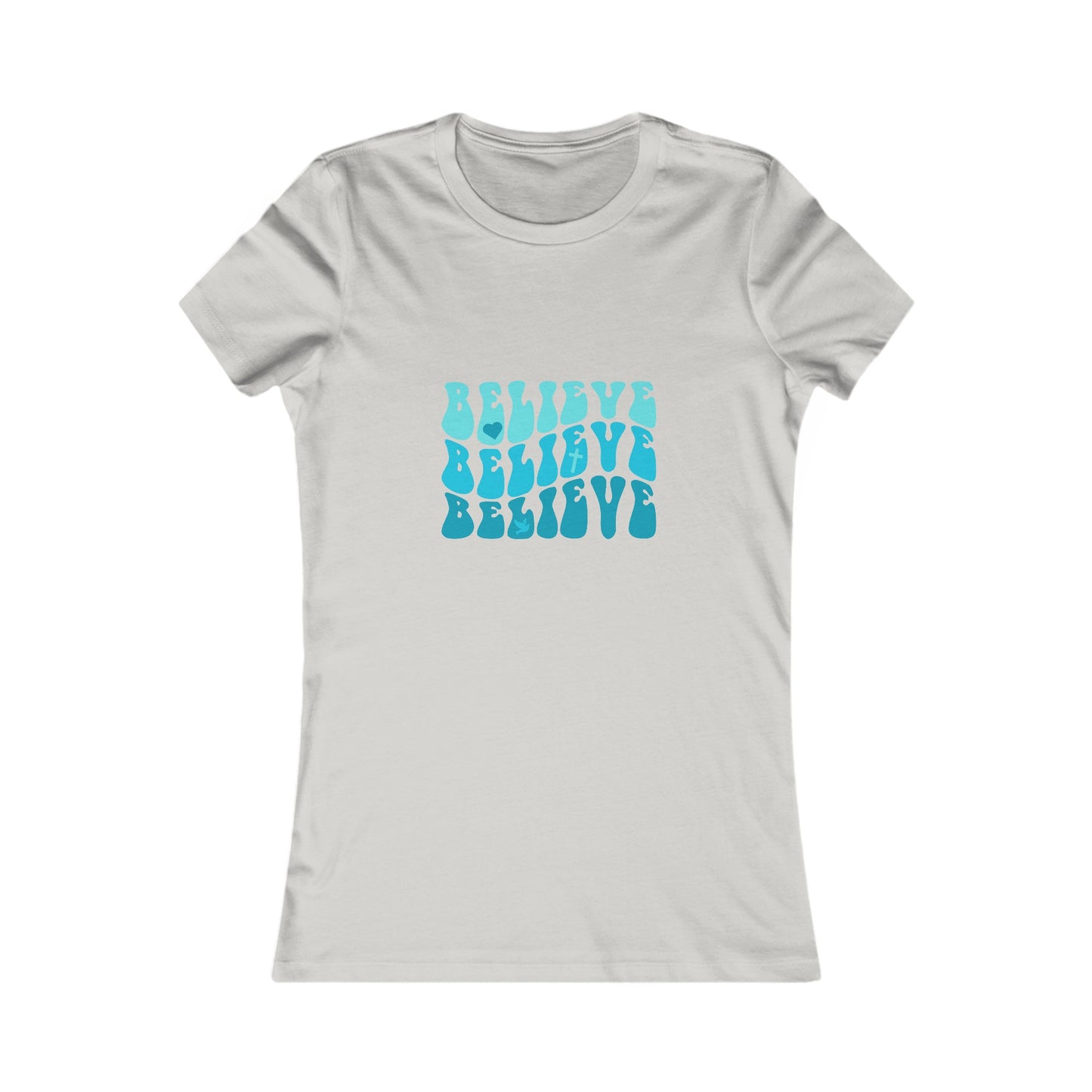 Believe Women's Tshirt (Teal Logo) - Sweet Baby Jeez Teez