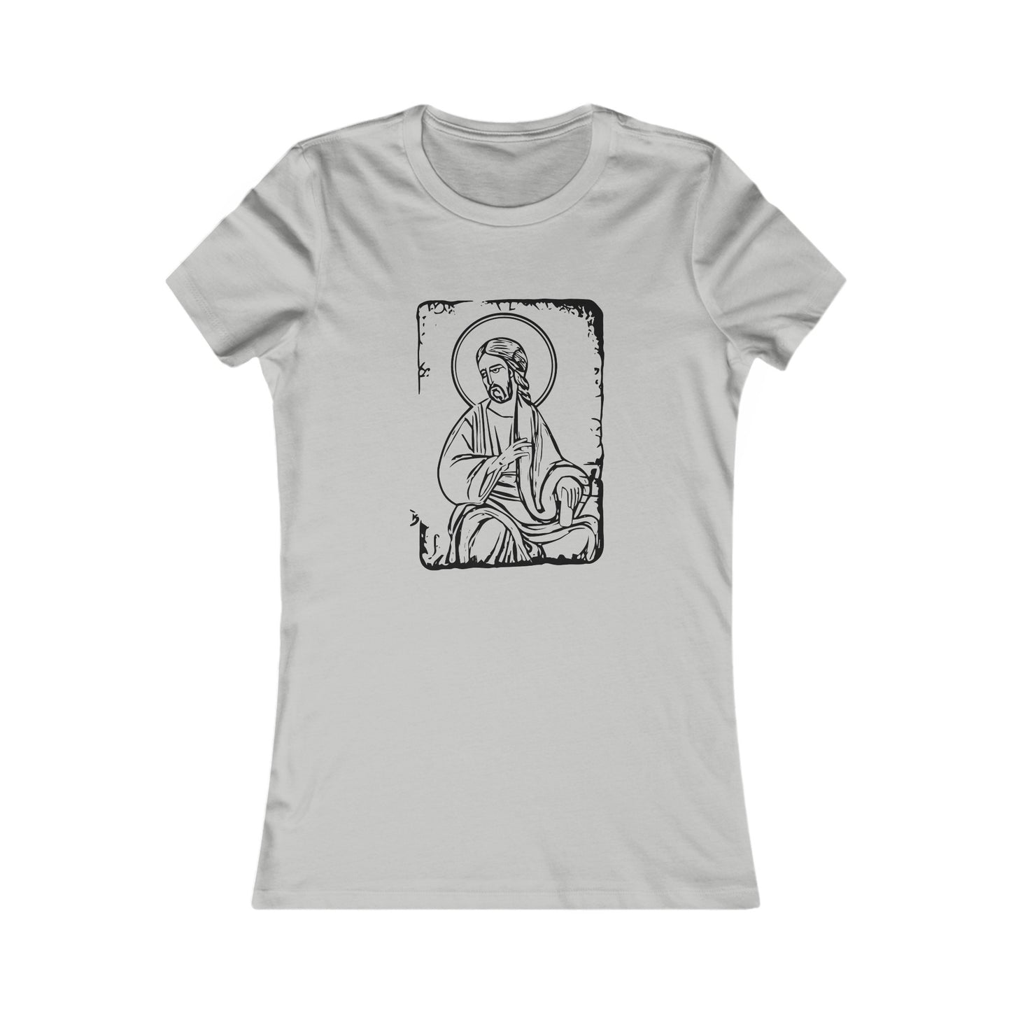 Orthodox Icon Women's Fitted Tshirt (Black Logo) - Sweet Baby Jeez Teez