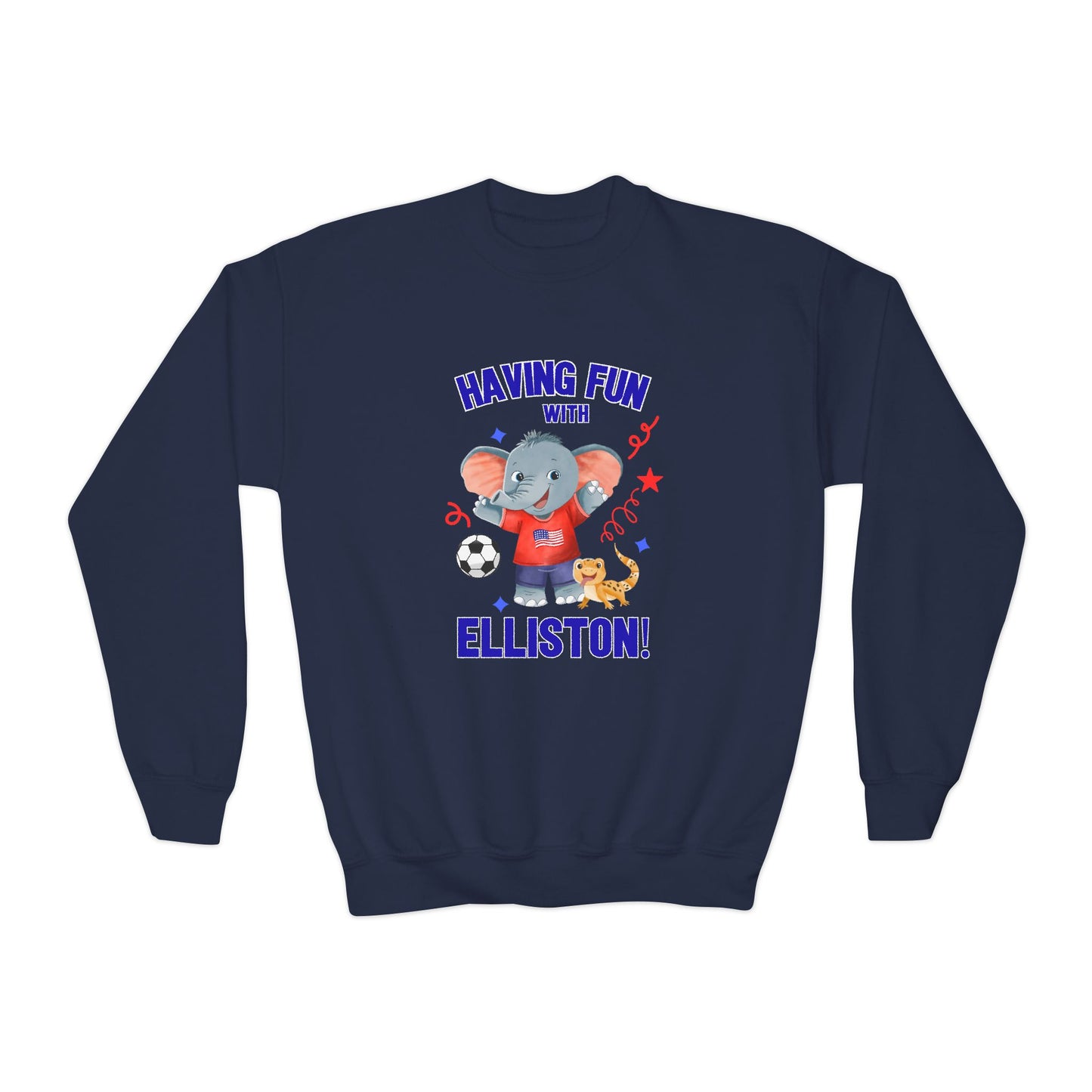 Elliston the Elephant (TM), Having Fun with Elliston Kids Sweatshirt - Sweet Baby Jeez Teez