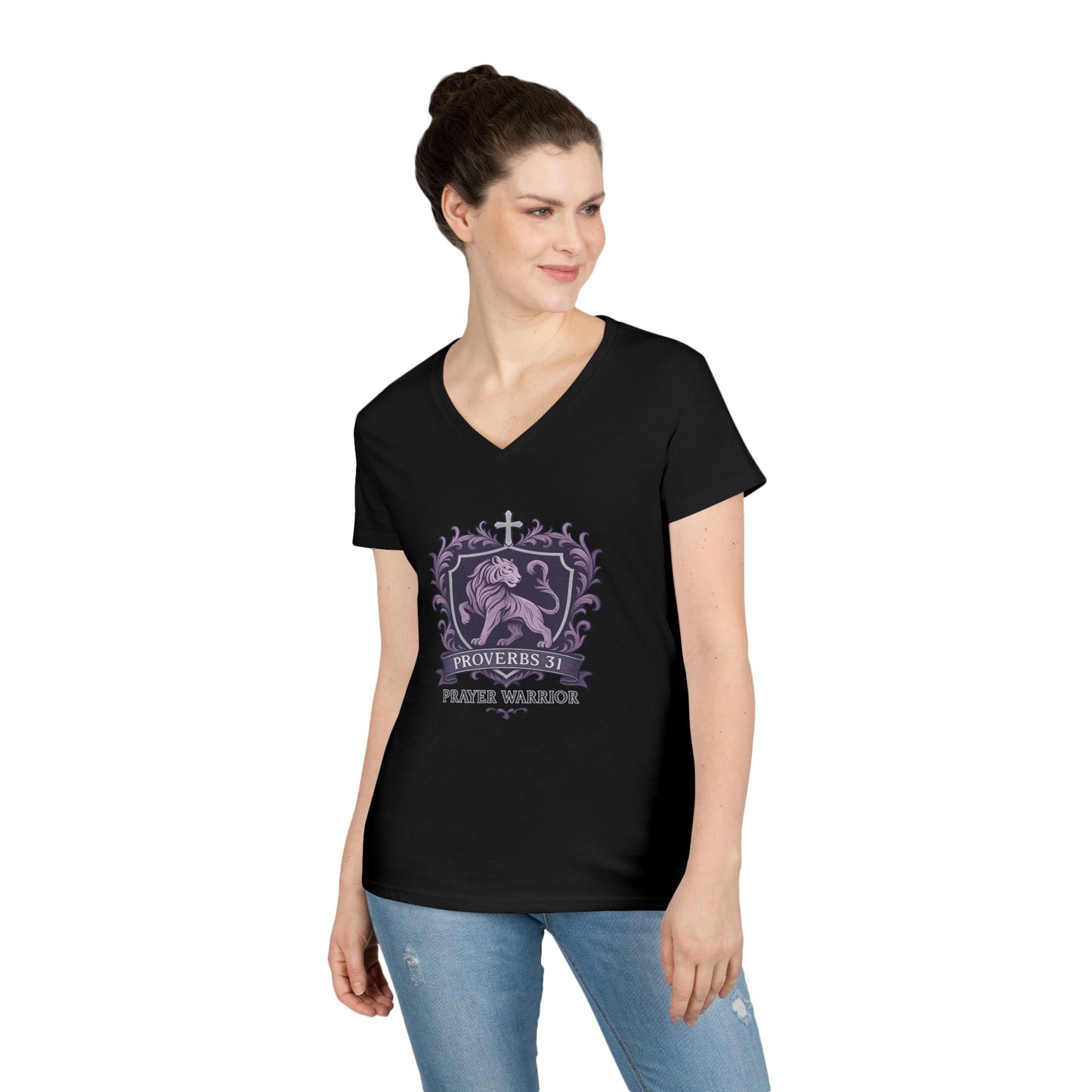 Proverbs 31 Prayer Warrior Christian Women's V-Neck T-Shirt