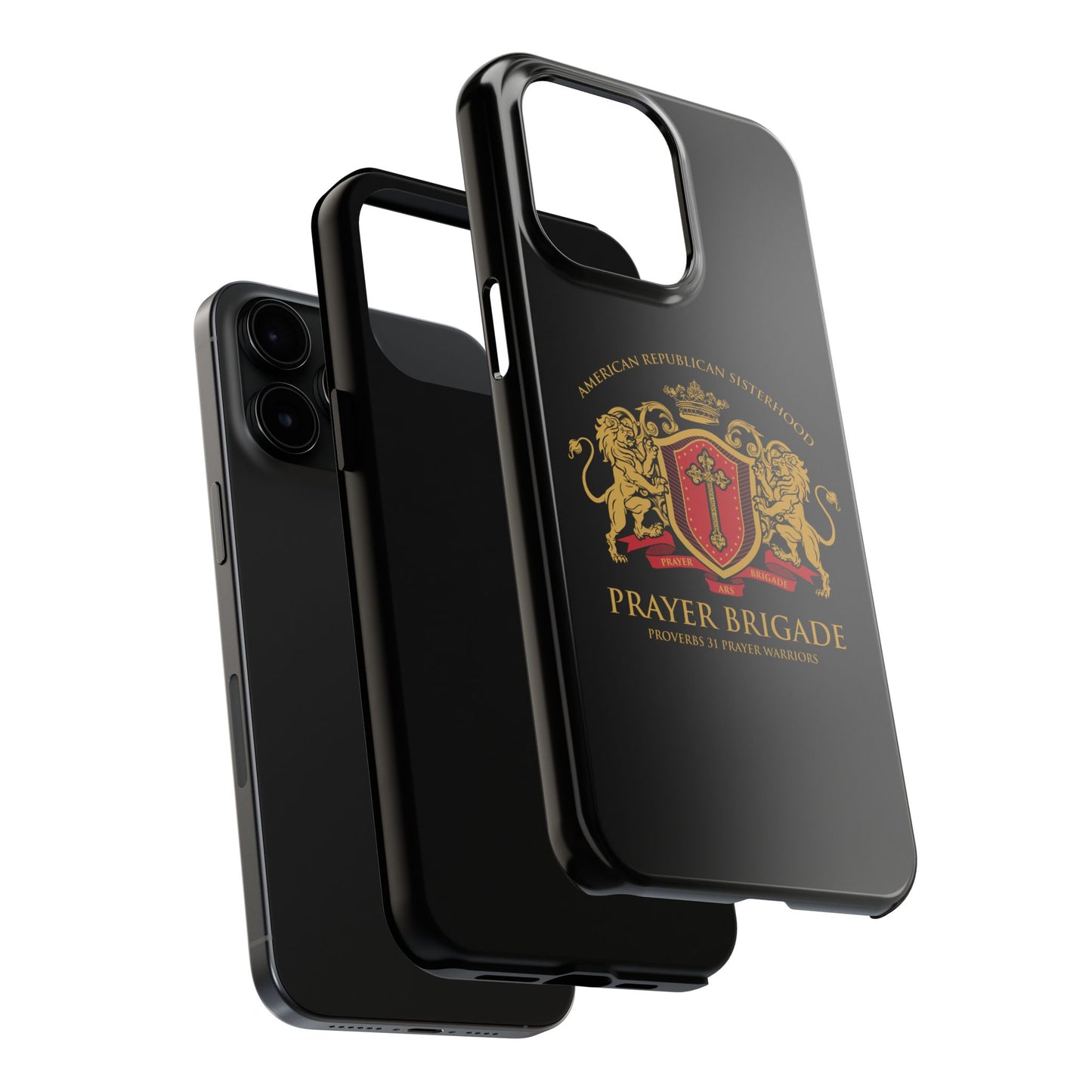 ARS Prayer Brigade Tough Phone Case (Black with Gold/Red Logo)