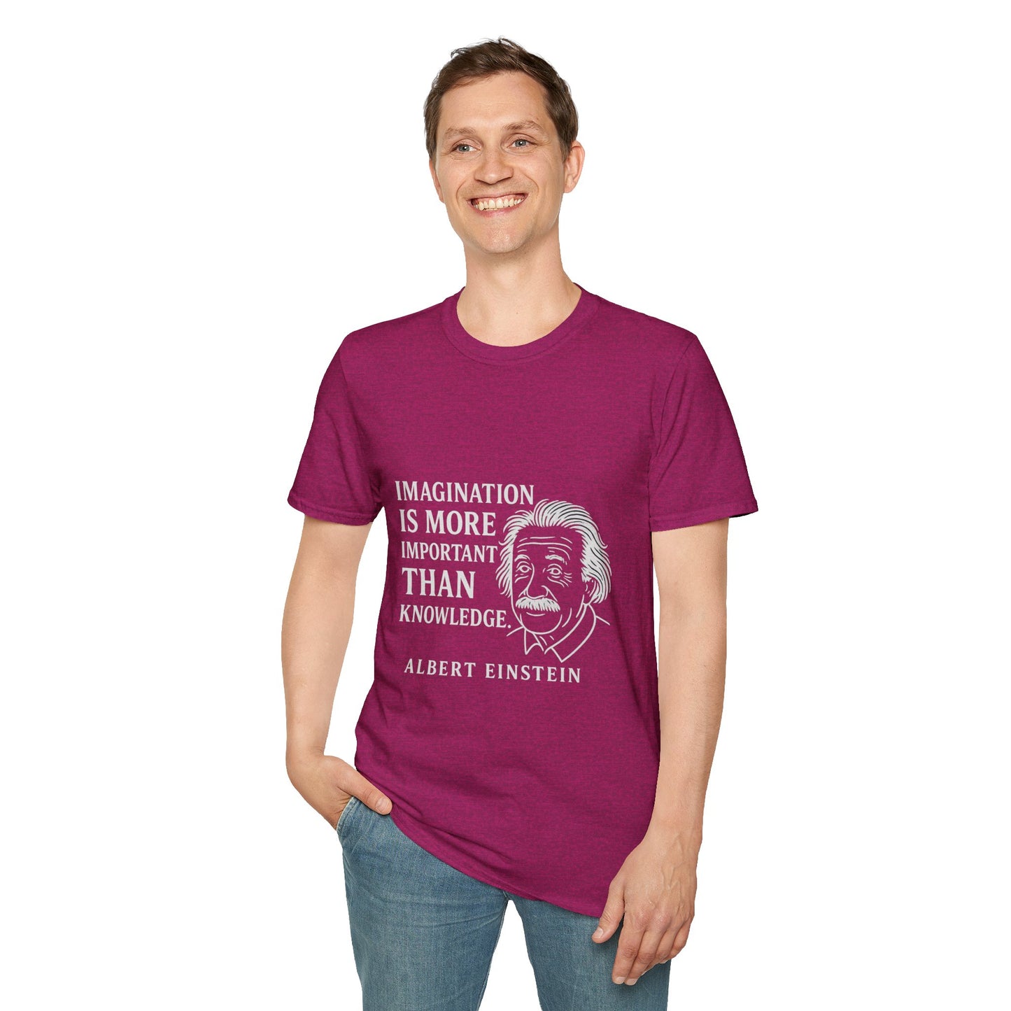 "Imagination" Einstein Quote Unisex Softstyle T-Shirt (IW Logo)