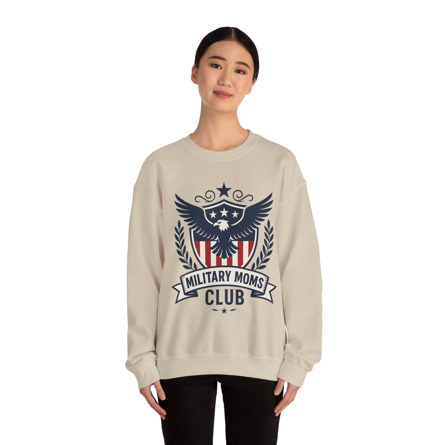 Military Moms Club Relaxed Crewneck Sweatshirt - Sweet Baby Jeez Teez