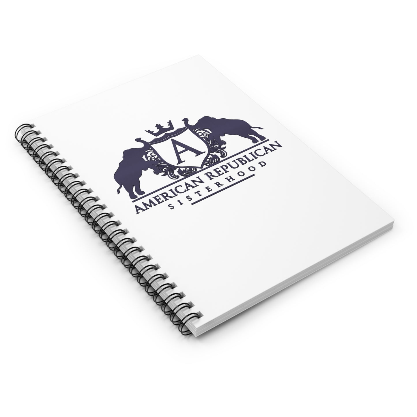 ARS Ruled Spiral Notebook (White with Black Plum Logo)