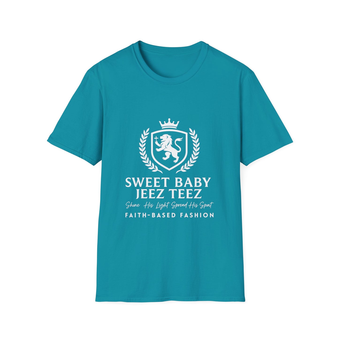 Sweet Baby Jeez Teez Faith-Based Fashion Softstyle T-Shirt (White Logo)