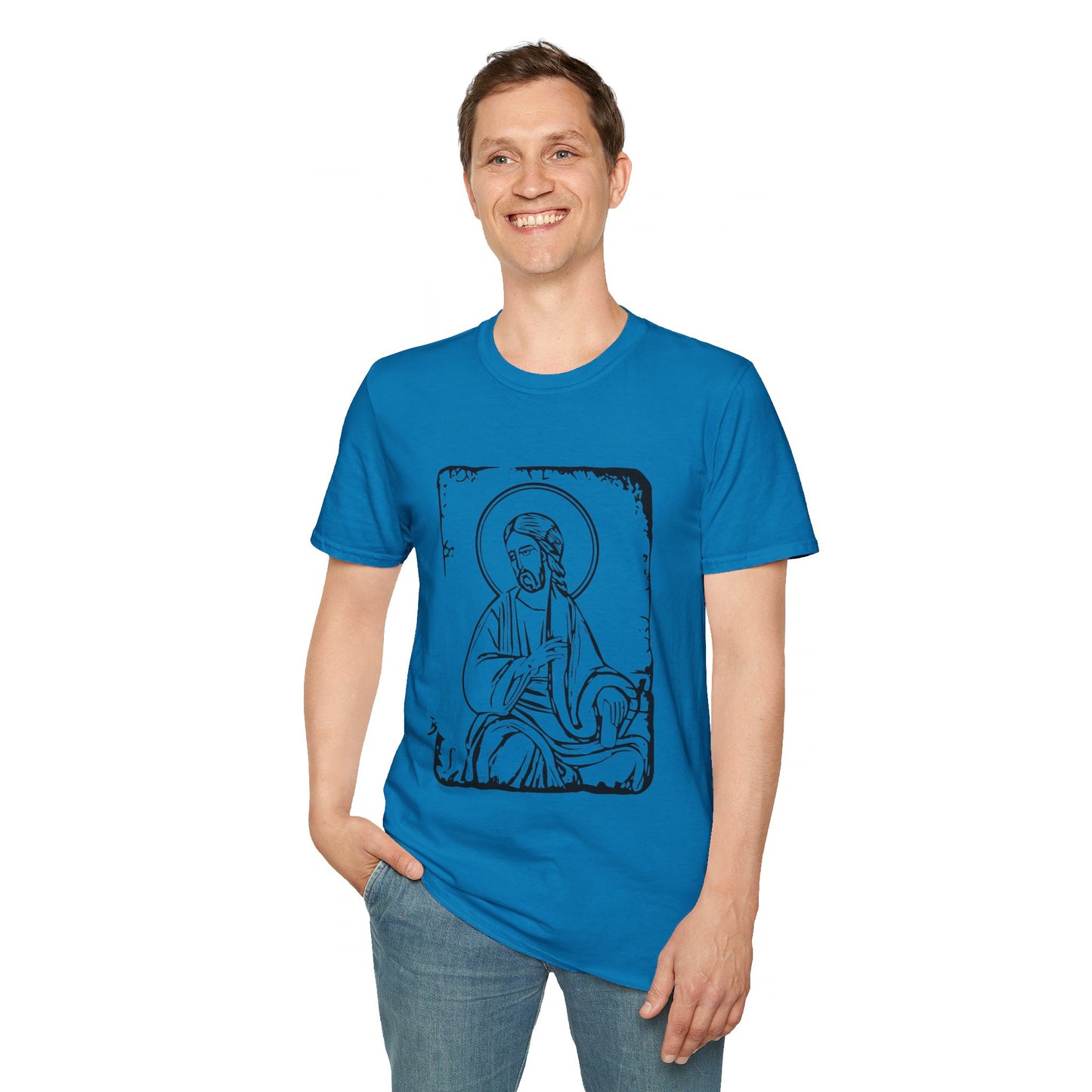 Orthodox Icon Men's Tshirt (Black Logo) - Sweet Baby Jeez Teez