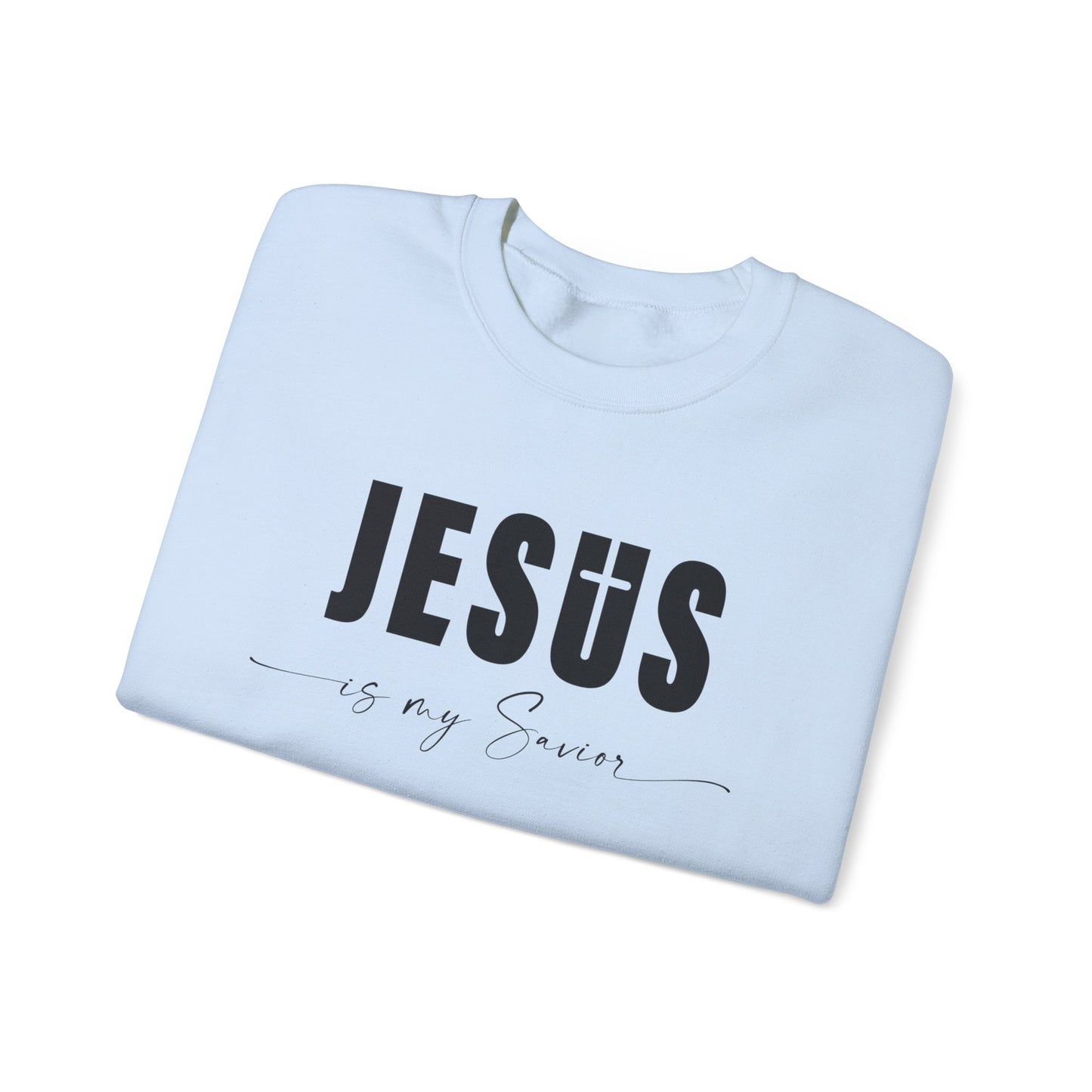 "Jesus is My Savior" Christian Faith Sweatshirt (Black Logo)