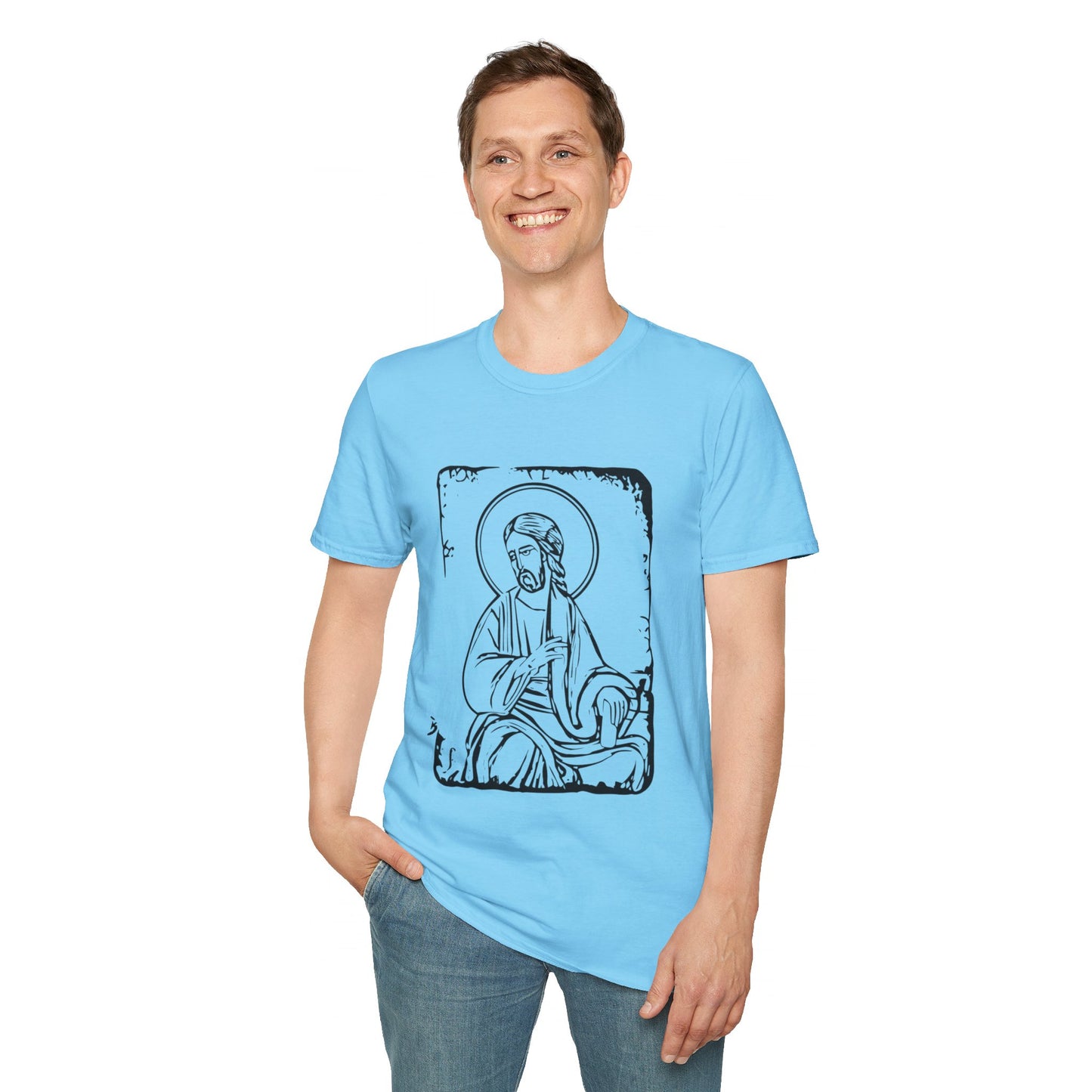 Orthodox Icon Men's Tshirt (Black Logo) - Sweet Baby Jeez Teez