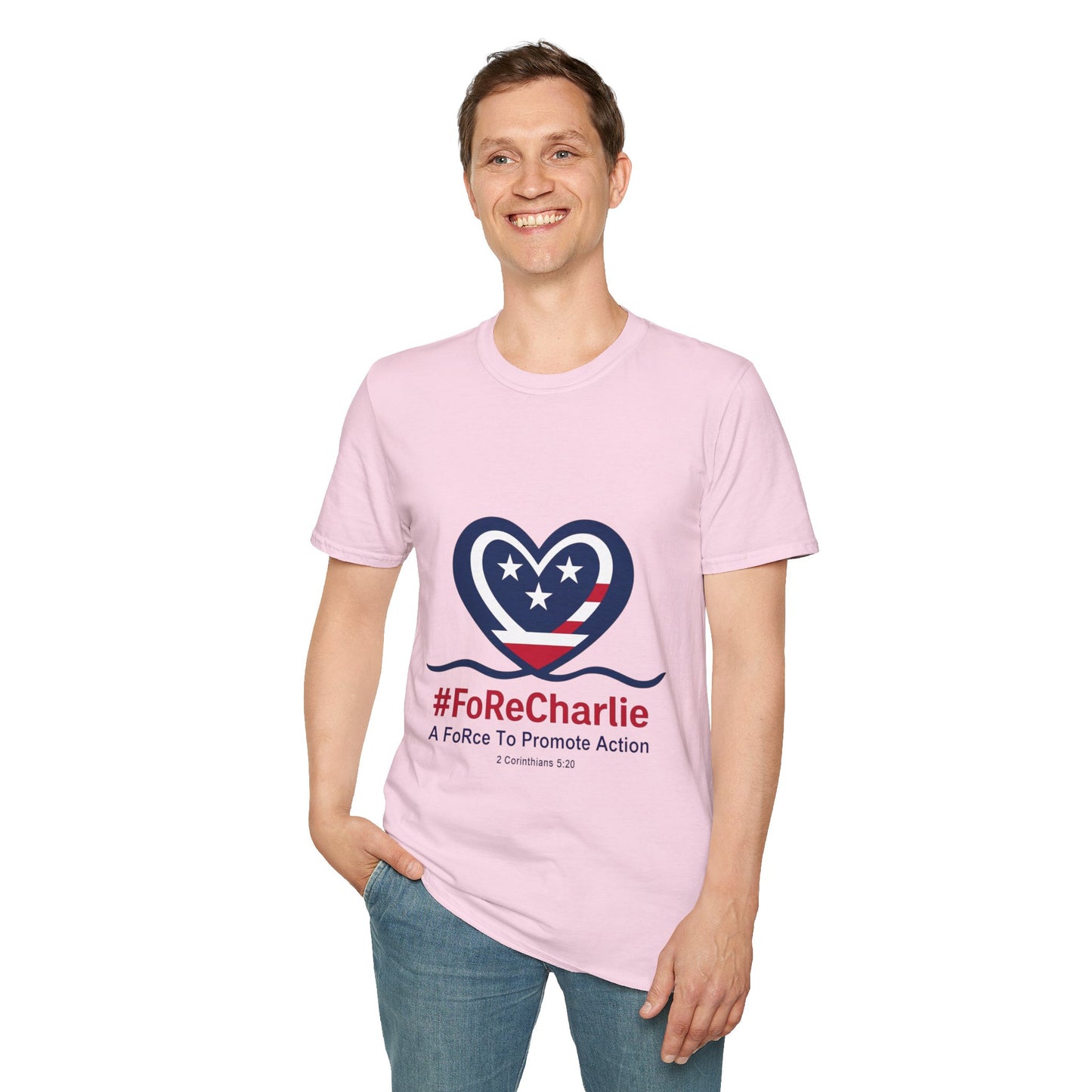 "FoRe Charlie" Ambassador Pageant Memorial Tshirt of Charlie Kirk (Heart Logo)