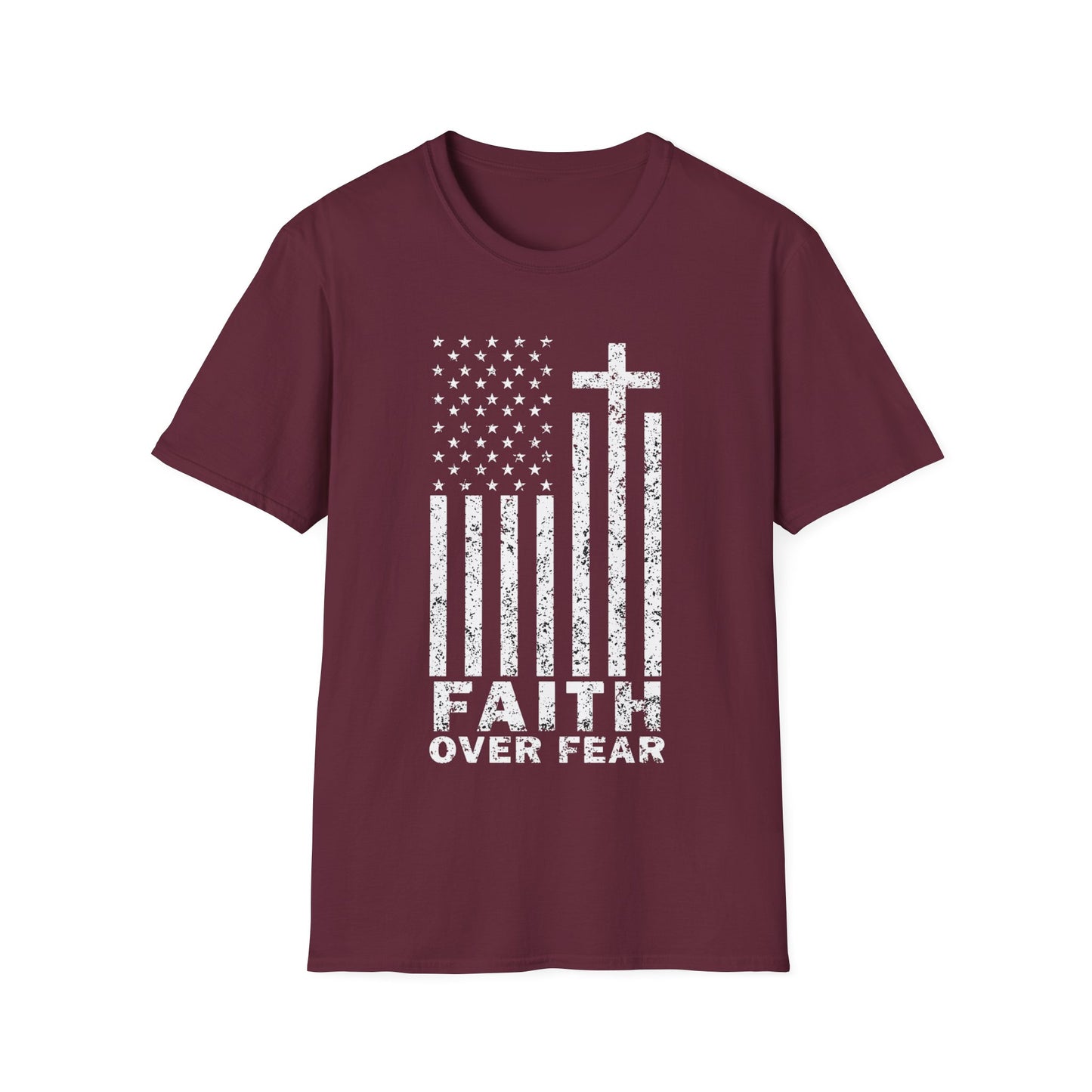 Faith Flag Men's Tshirt (White Logo)