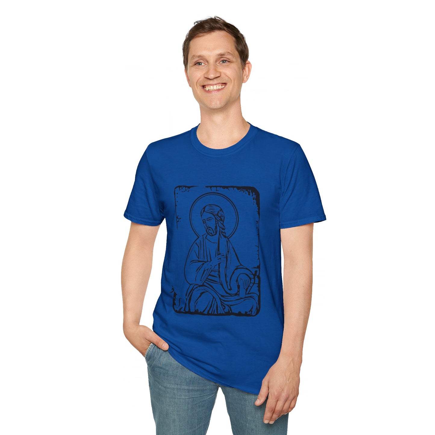 Orthodox Icon Men's Tshirt (Black Logo) - Sweet Baby Jeez Teez