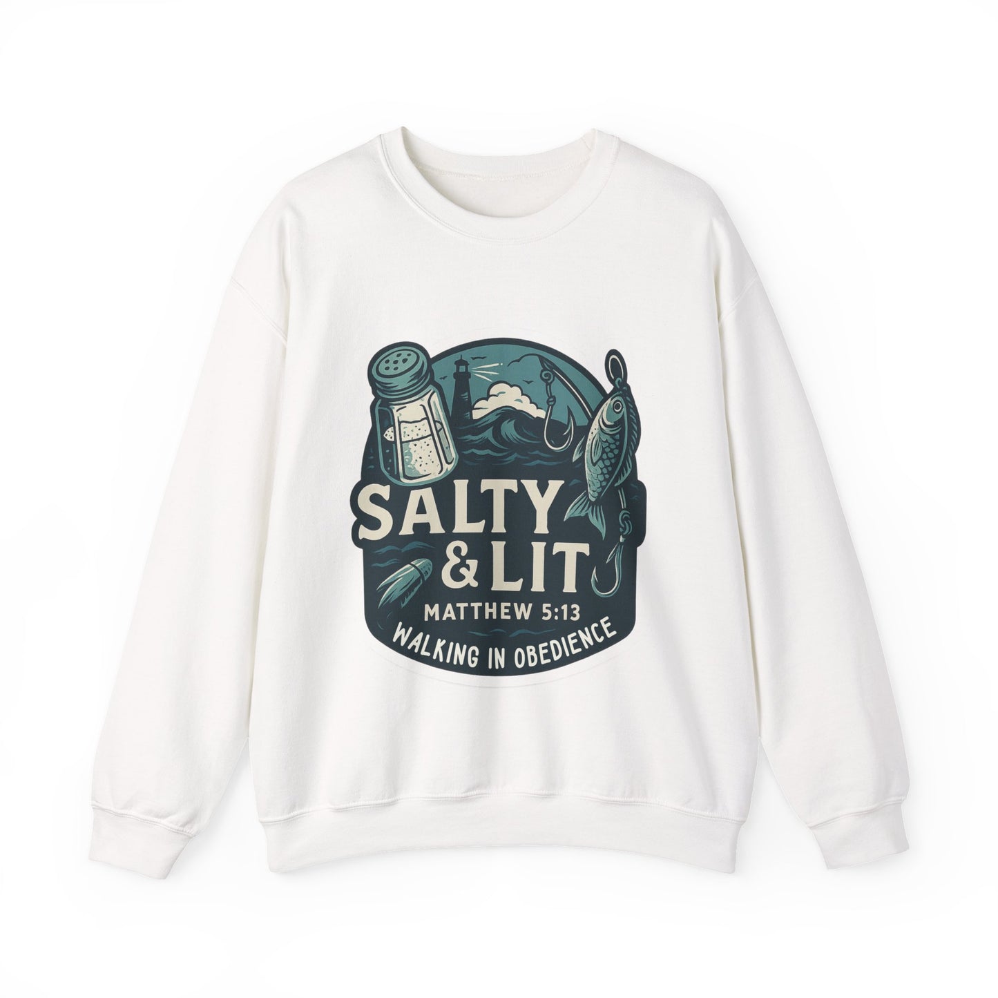 "Salty & Lit" Matthew 5:13 Bible Verse Christian Sweatshirt