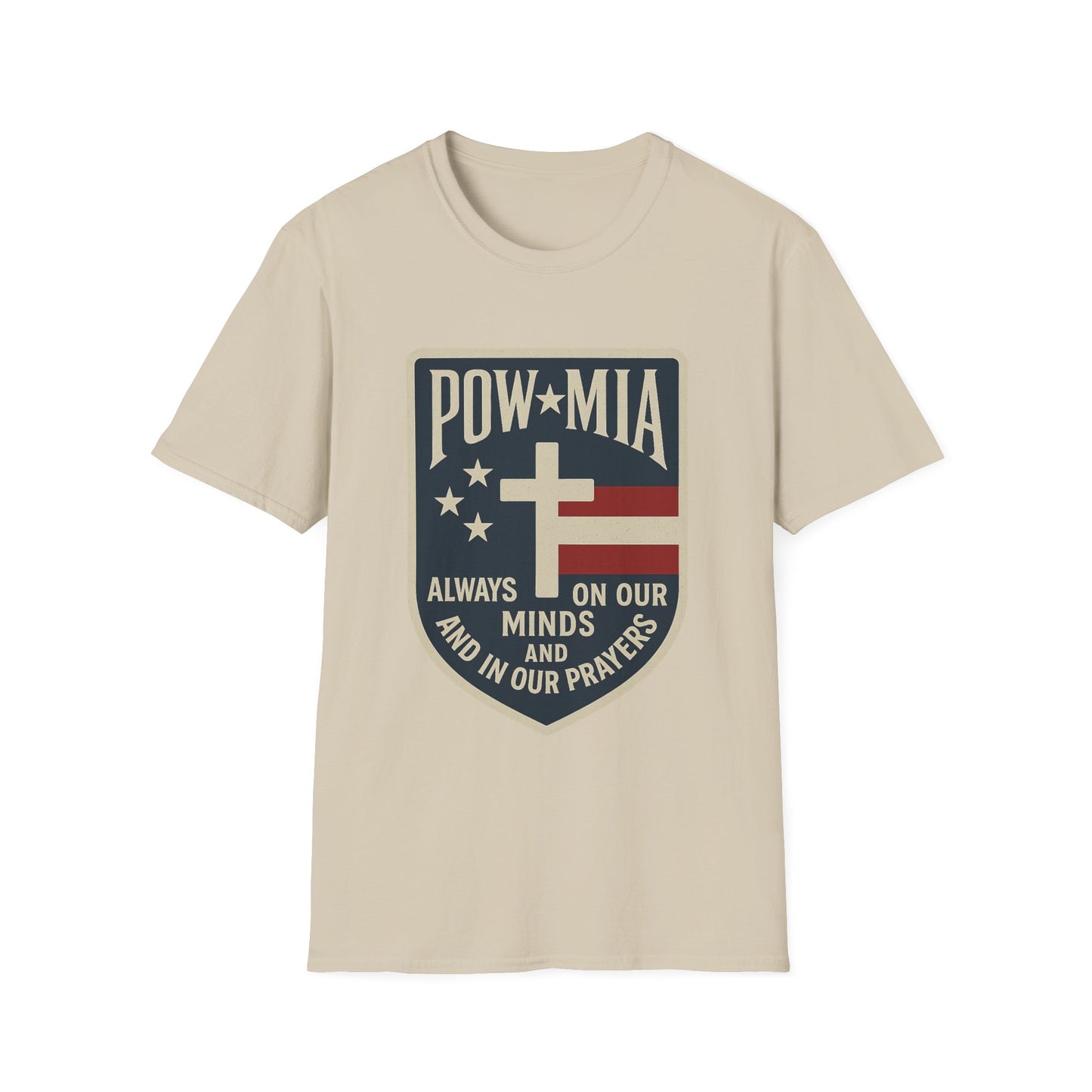 "POW MIA Thoughts & Prayers" Tribute Military Support Softstyle T-Shirt