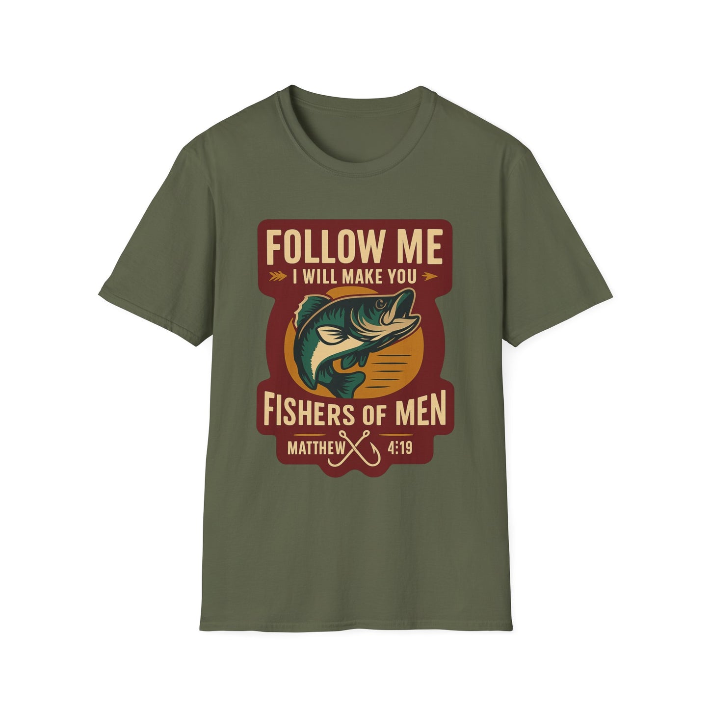 "Follow Me" Bible Verse Unisex Softstyle Tshirt