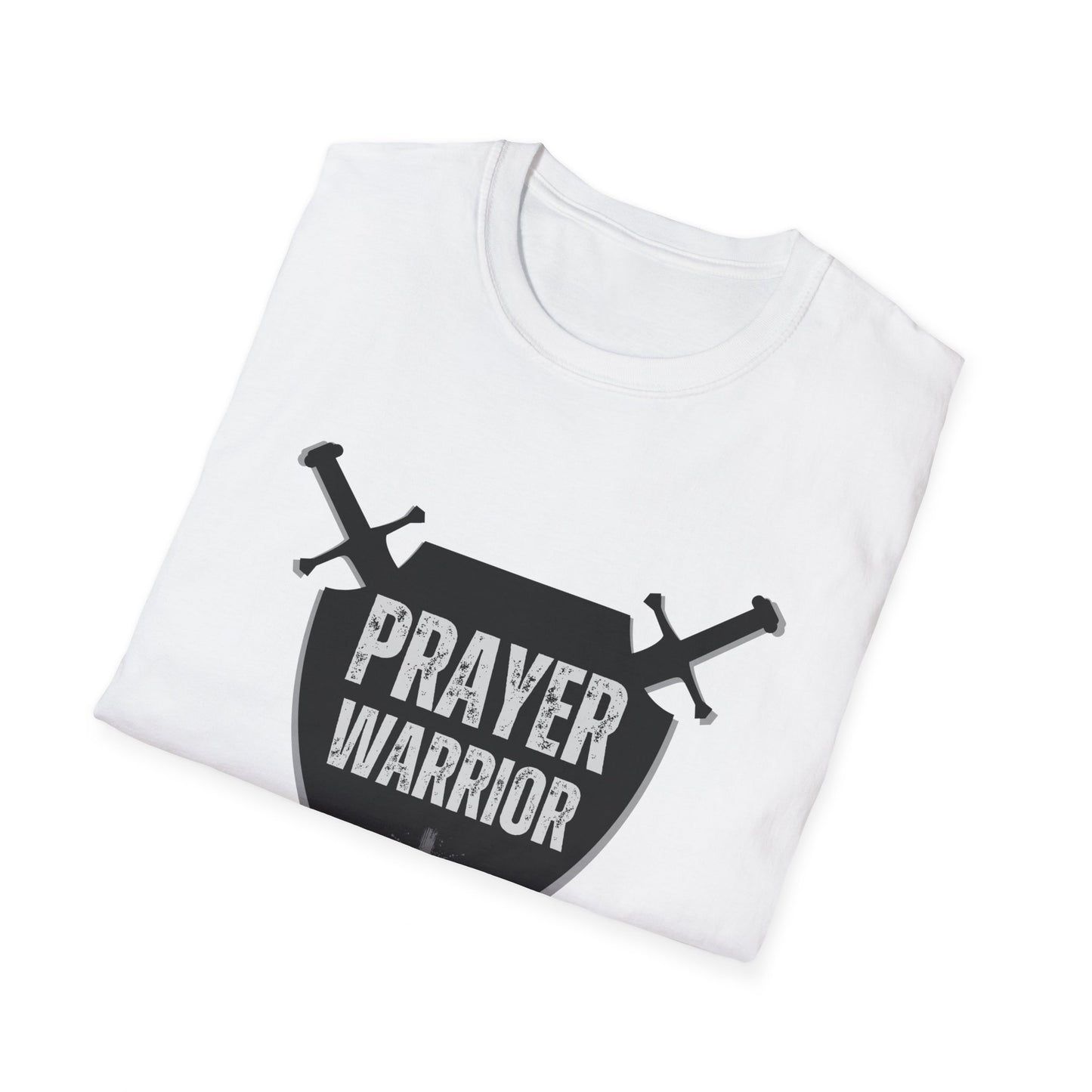 Prayer Warrior Shield Men's Tshirt (Black Logo) - Sweet Baby Jeez Teez