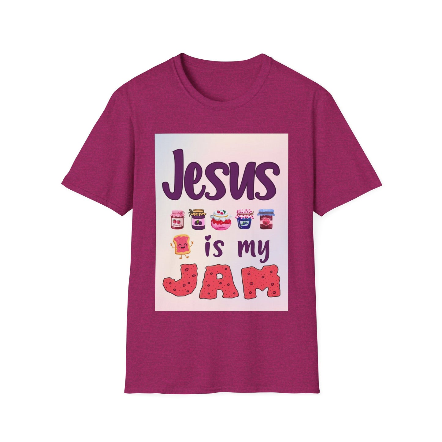 "Jesus is my Jam" Women's Relaxed Softstyle Tshirt (Rainbow Logo) - Sweet Baby Jeez Teez