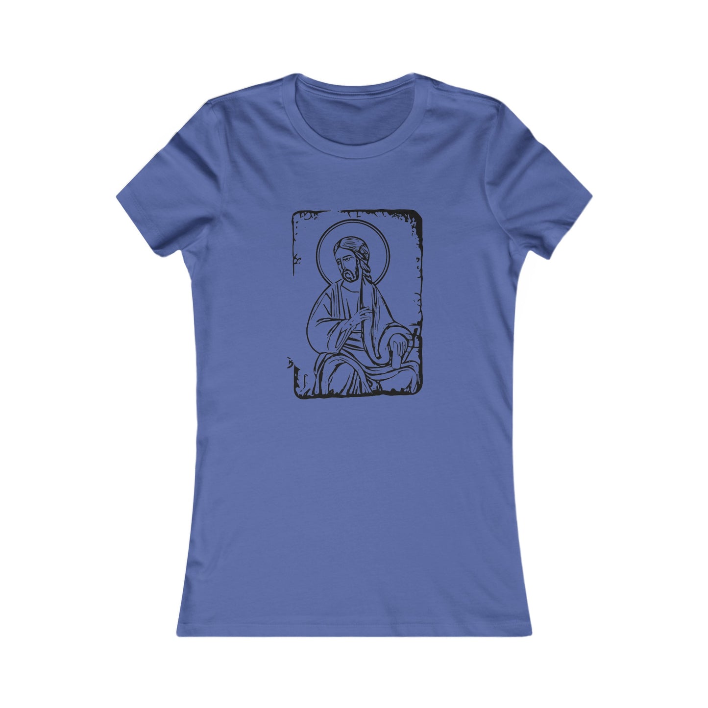 Orthodox Icon Women's Fitted Tshirt (Black Logo) - Sweet Baby Jeez Teez